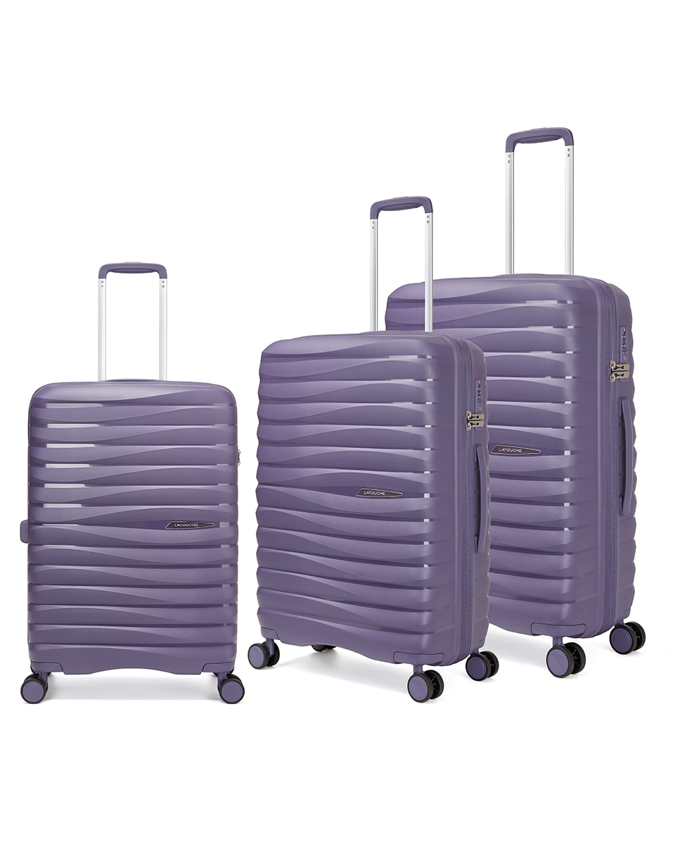 Mala Tipo Trolley Média em Polipropileno 66 cm 2,8 kg Roxo-3