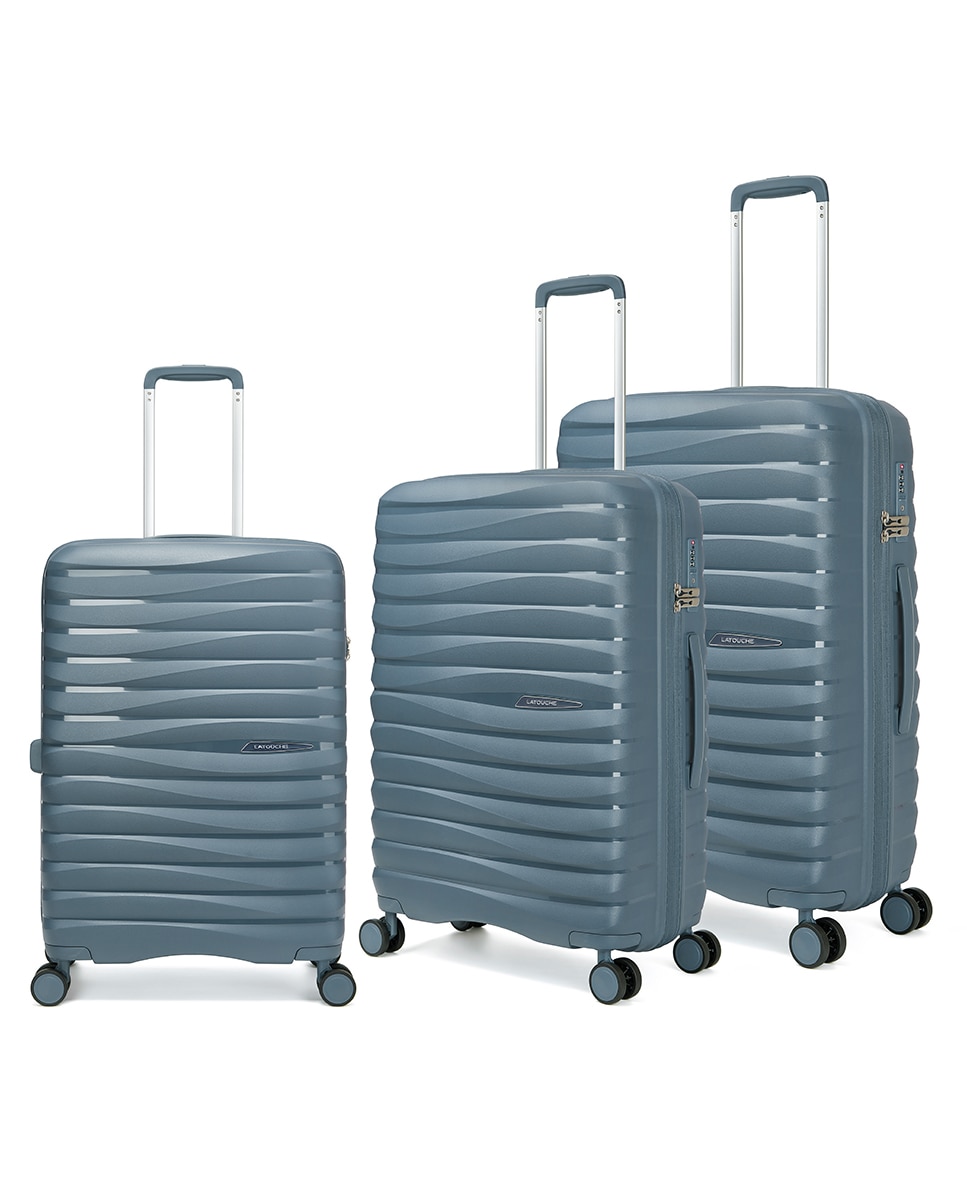 Mala Tipo Trolley Média em Polipropileno 66 cm 2,8 kg Azul-3