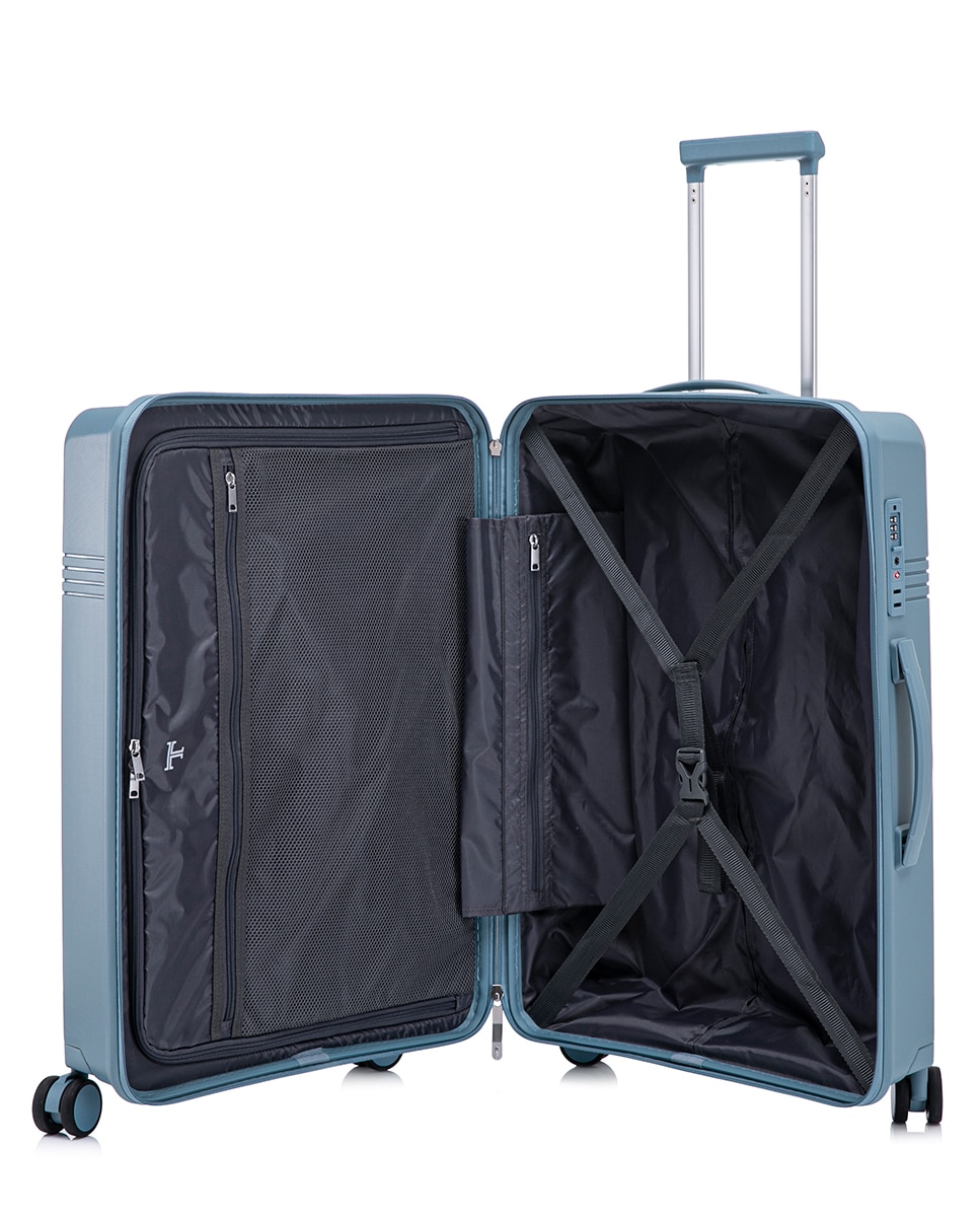 Mala Tipo Trolley Média em Polipropileno Reverse Zipper - 66 cm/3,1 kg Azul-2