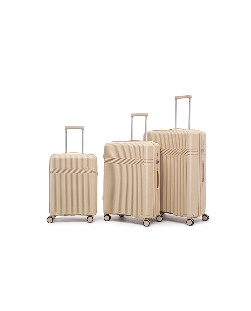 Mala Tipo Trolley Média em Polipropileno Reverse Zipper - 66 cm/3,1 kg Castanho-3