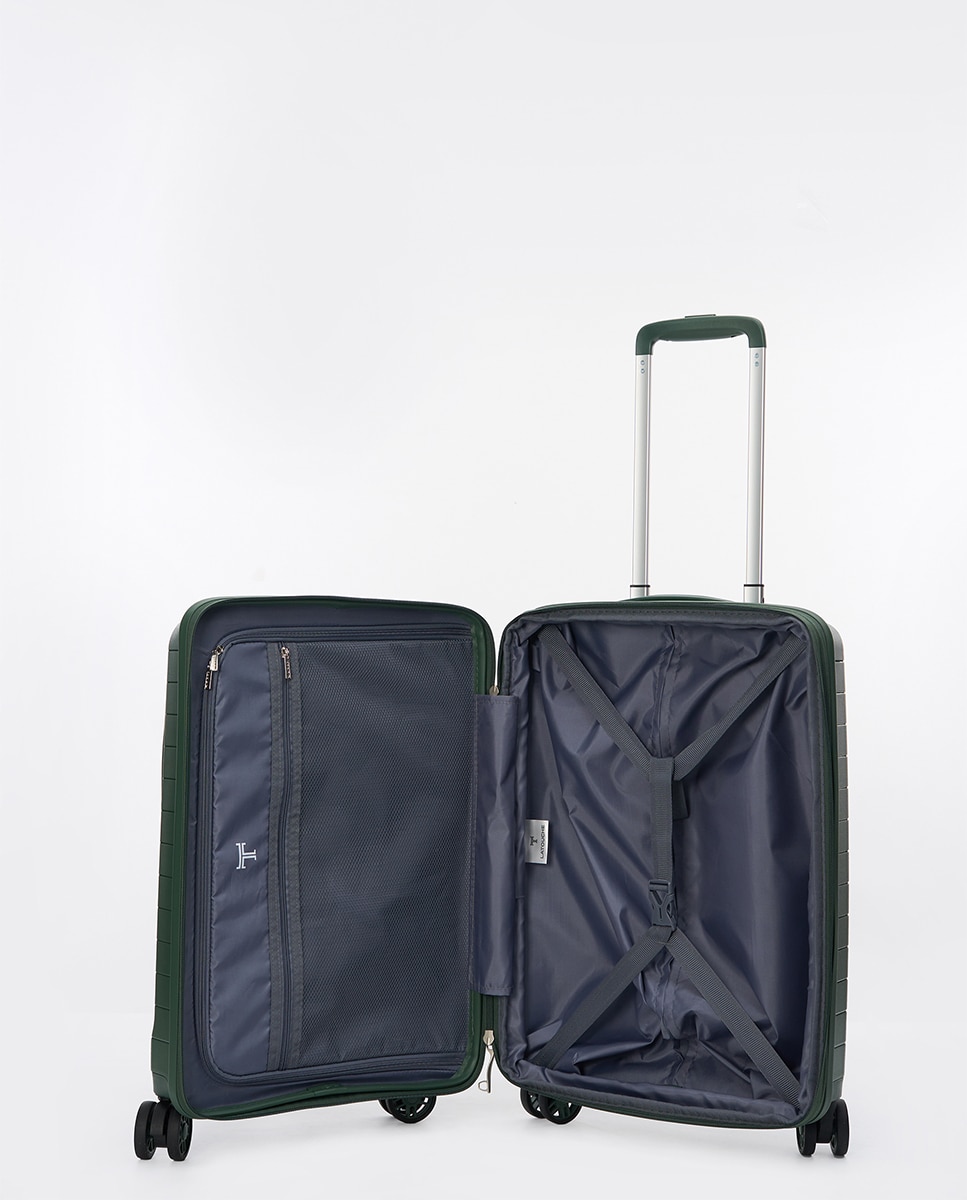 Mala Tipo Trolley de Cabine em Polipropileno com Porta à Frente, Porta-PC - 55 cm/2,8 kg Preto-3