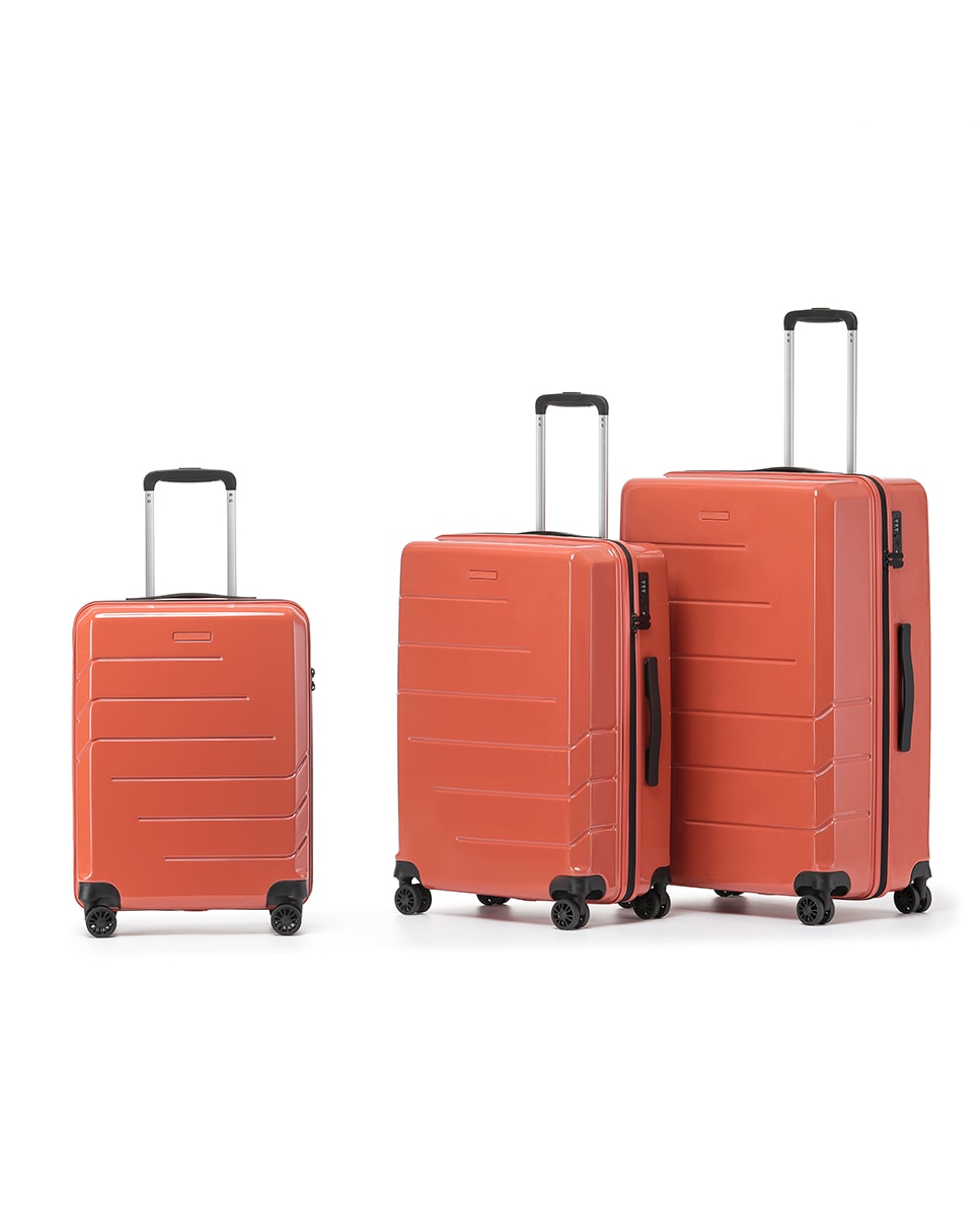 Mala Tipo Trolley Grande em Policarbonato Reverse Zipper - 73 cm/4,2 kg Laranja-4