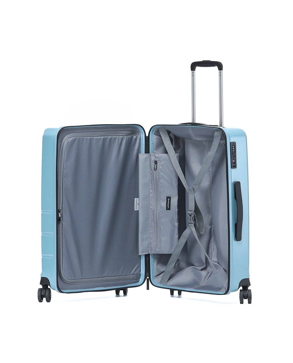 Mala Tipo Trolley Média em Policarbonato Reverse Zipper - 63 cm/3,4 kg Azul-2