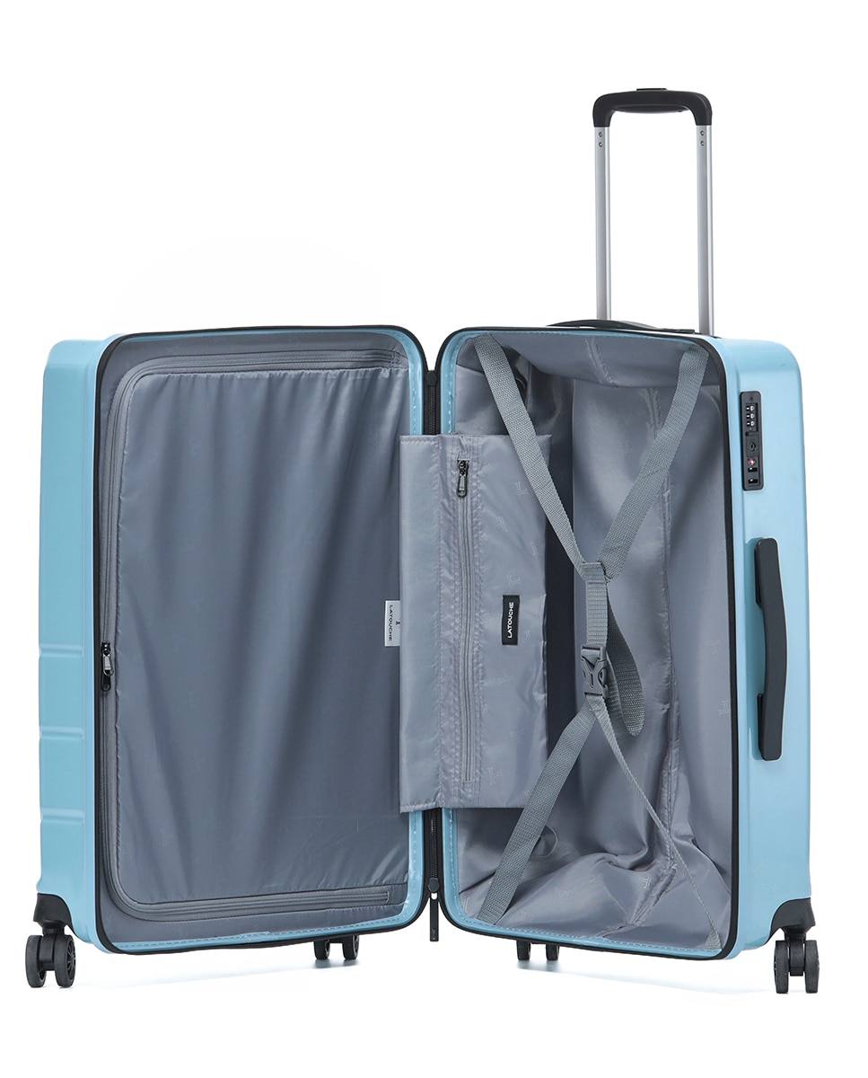 Mala Tipo Trolley Média em Policarbonato Reverse Zipper - 63 cm/3,4 kg Azul-3