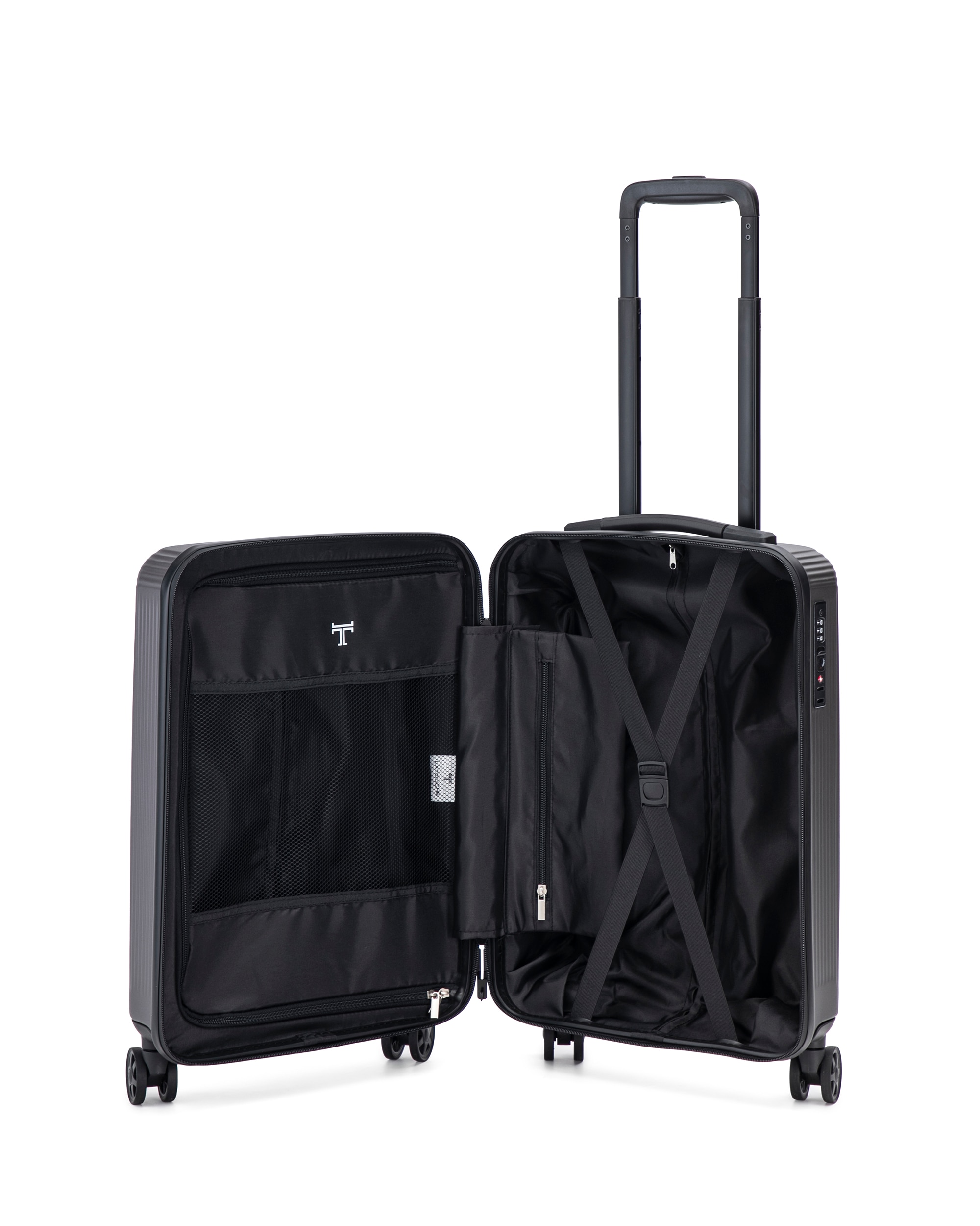 Mala Tipo Trolley de Cabine em Policarbonato Ultra Light - 54,5 cm/1,9 kg. Cinzento-escuro-2