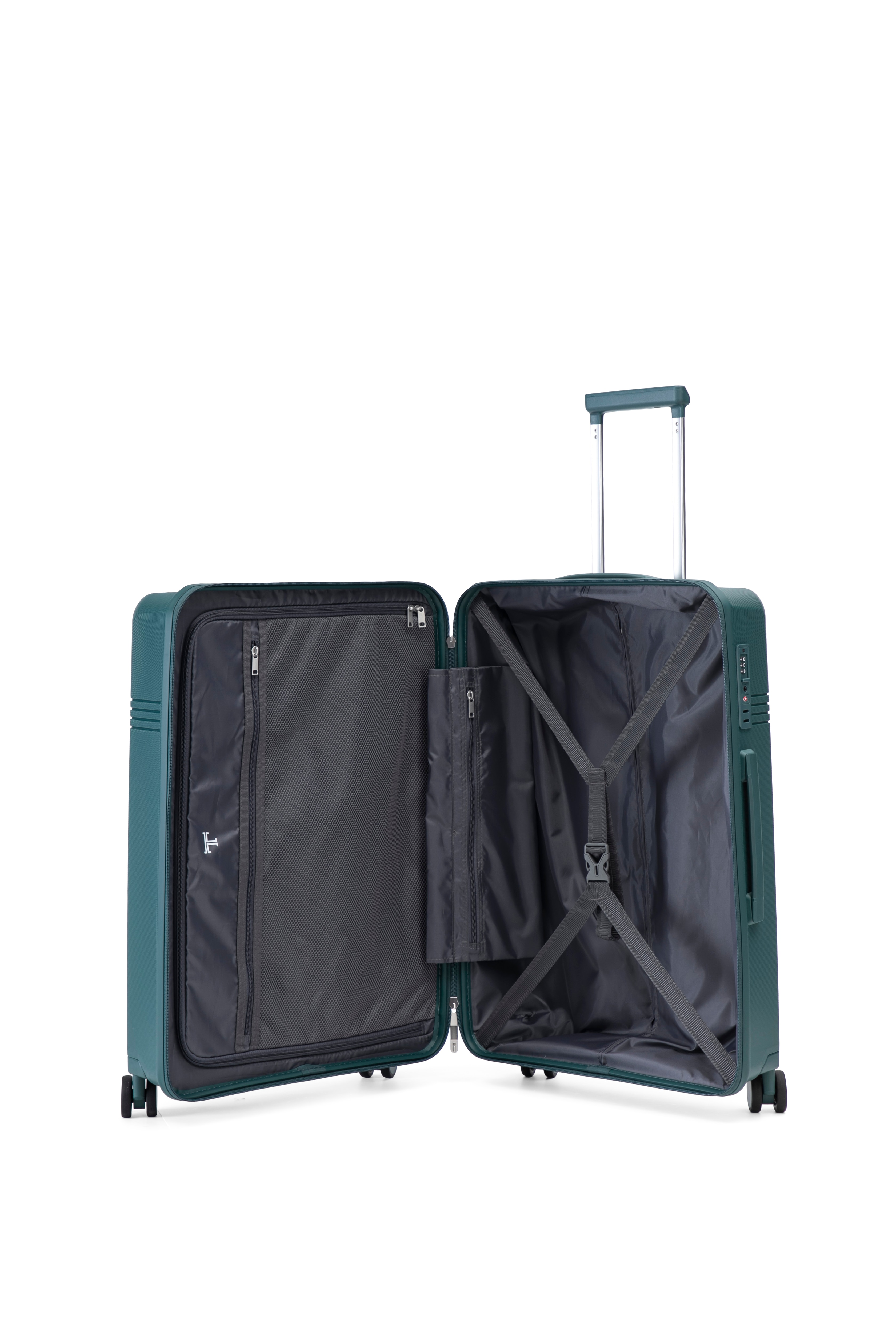 Maleta trolley mediana polipropileno revesrse zipper 66 cms 3,1 kg. - Latouche - Verde oscuro Verde oscuro-2