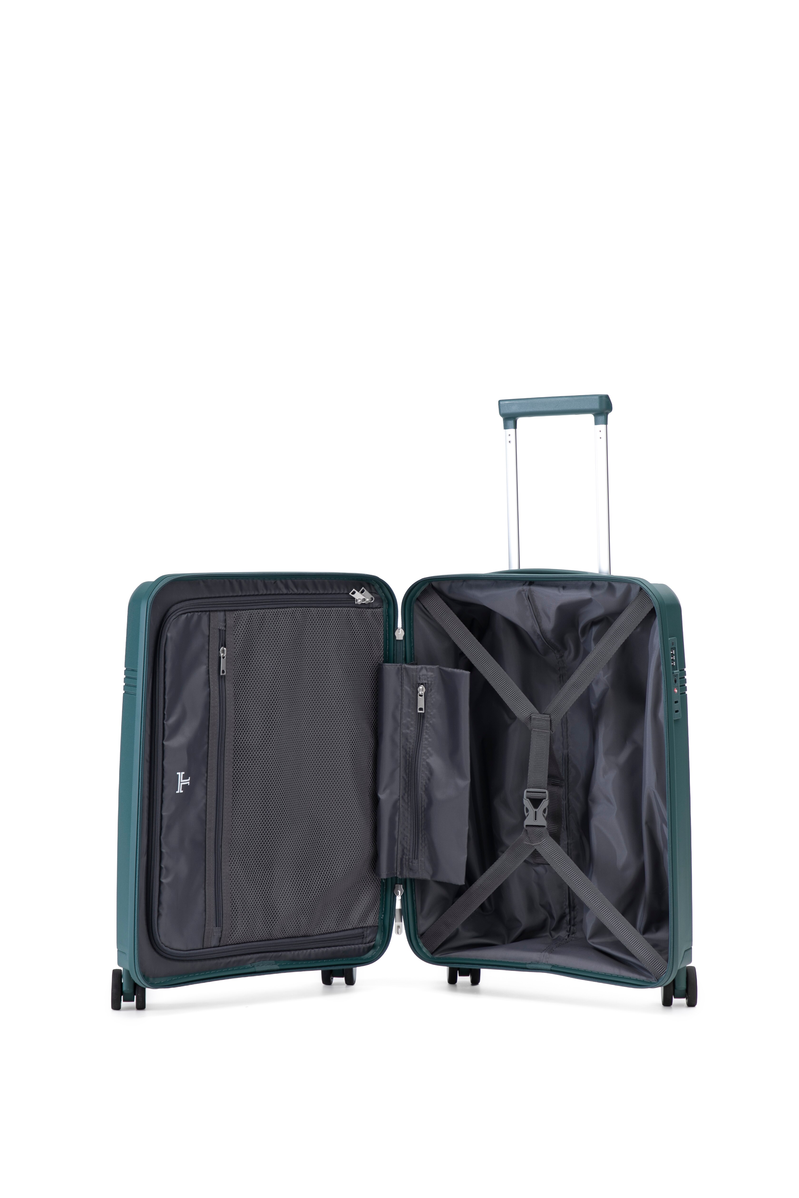 Maleta trolley cabina polipropileno revesrse zipper 55 cms 2,4 kg. - Latouche - Verde oscuro Verde oscuro-2