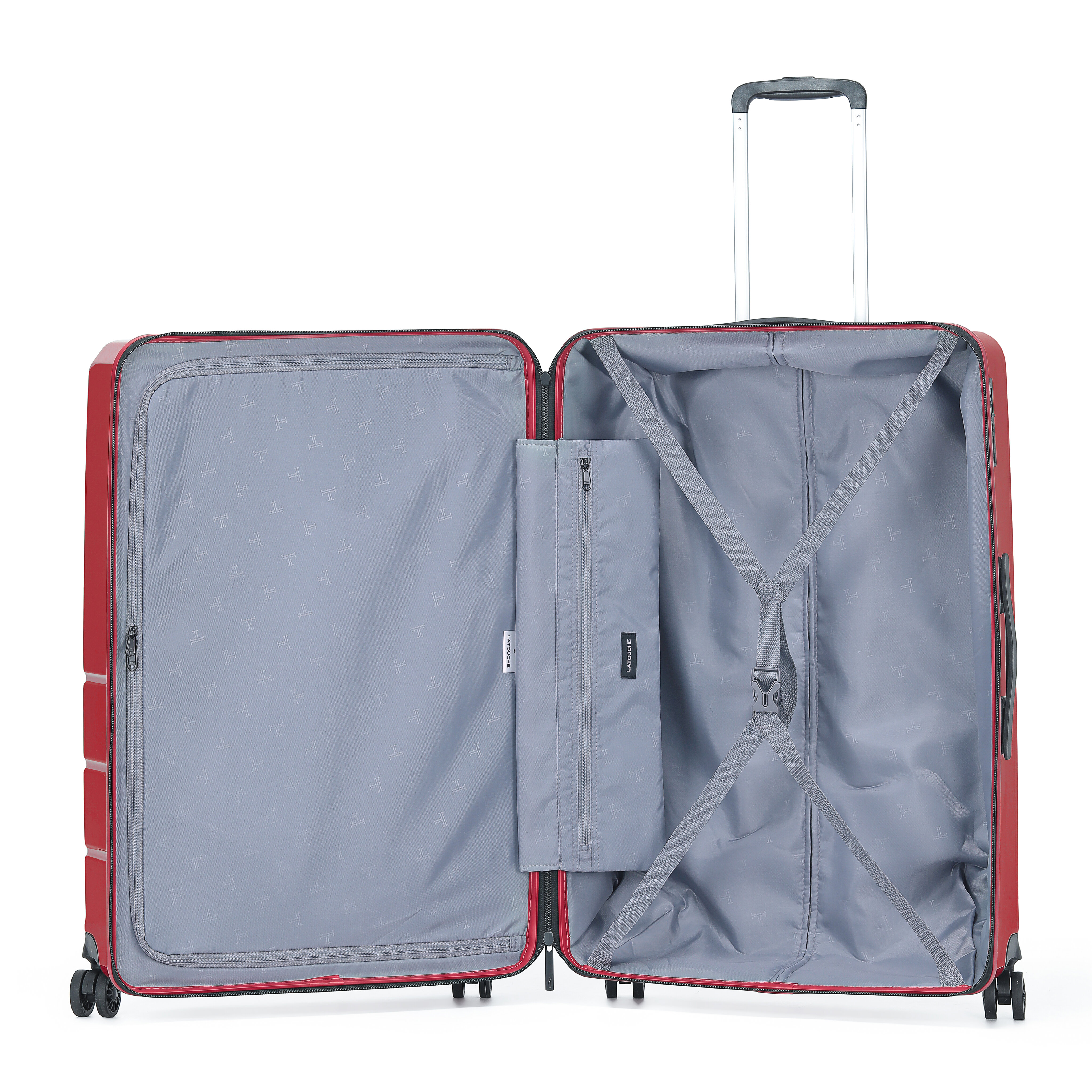 Mala Tipo Trolley Grande em Policarbonato Reverse Zipper - 73 cm/4,2 kg. Vermelho-2
