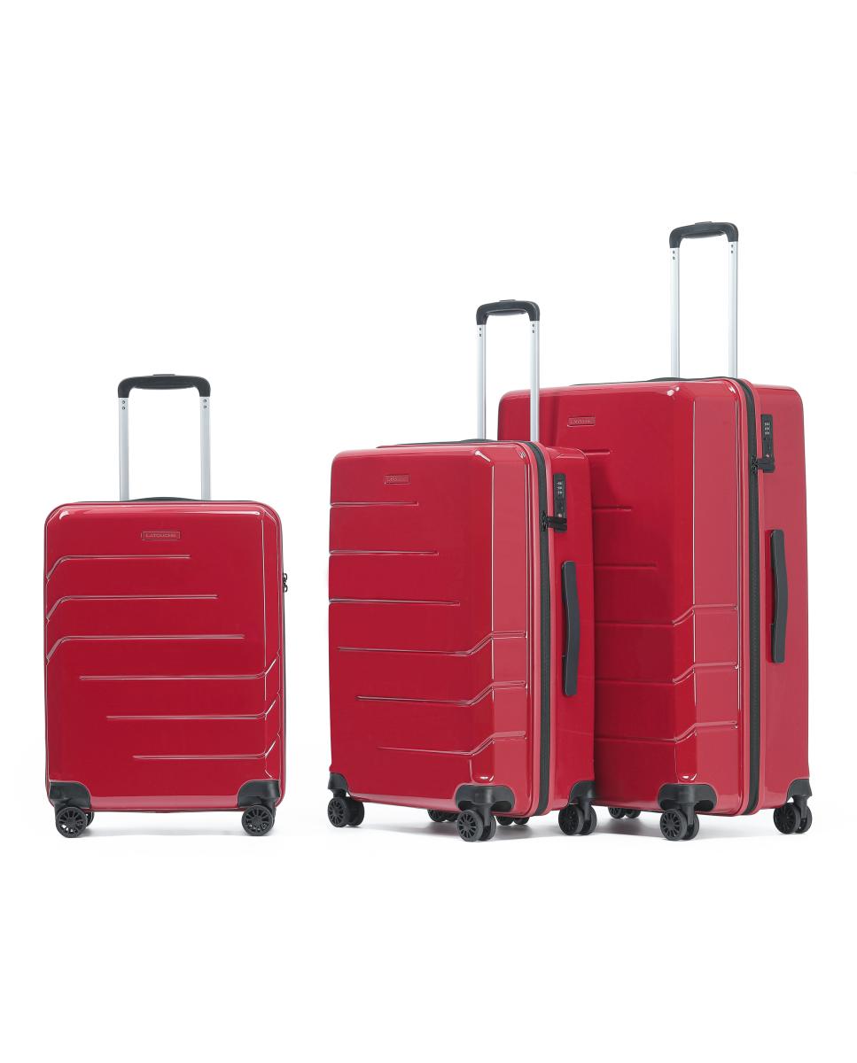 Mala Tipo Trolley Grande em Policarbonato Reverse Zipper - 73 cm/4,2 kg. Vermelho-3