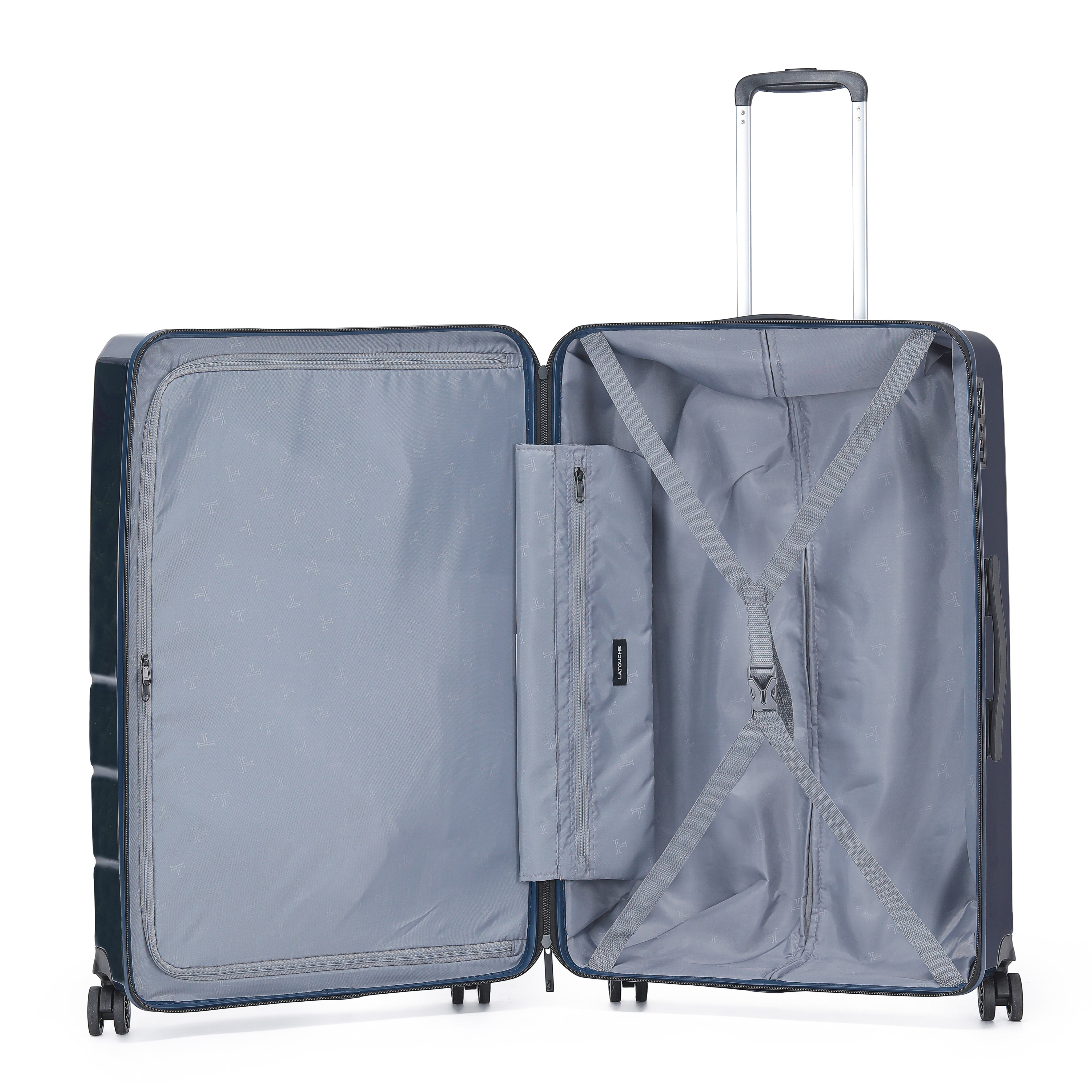 Mala Tipo Trolley Grande em Policarbonato Reverse Zipper - 73 cm/4,2 kg Azul-2