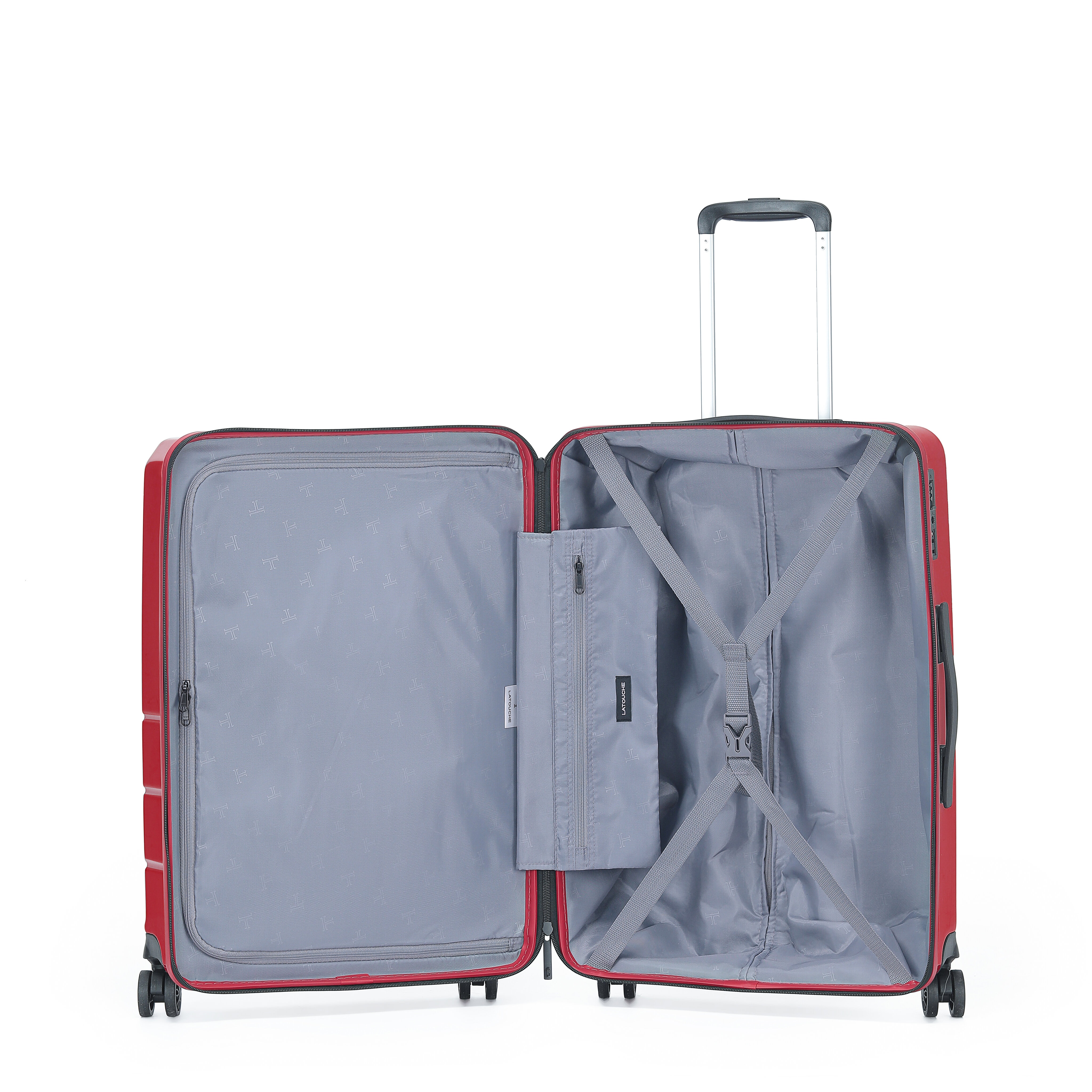 Mala Tipo Trolley Média em Policarbonato Reverse Zipper - 63 cm/3,4 kg. Vermelho-2