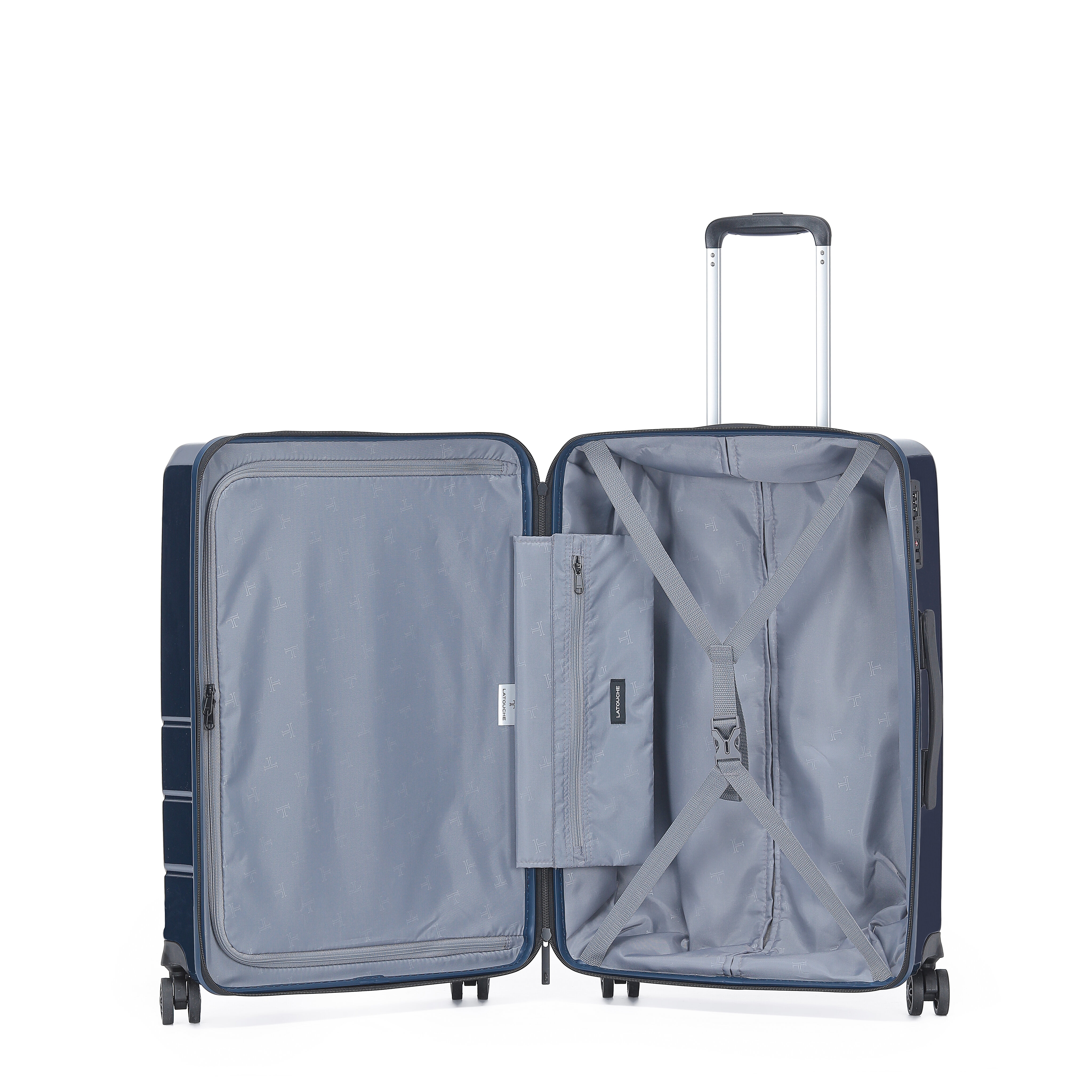 Mala Tipo Trolley Média em Policarbonato Reverse Zipper - 63 cm/3,4 kg. Azul-2