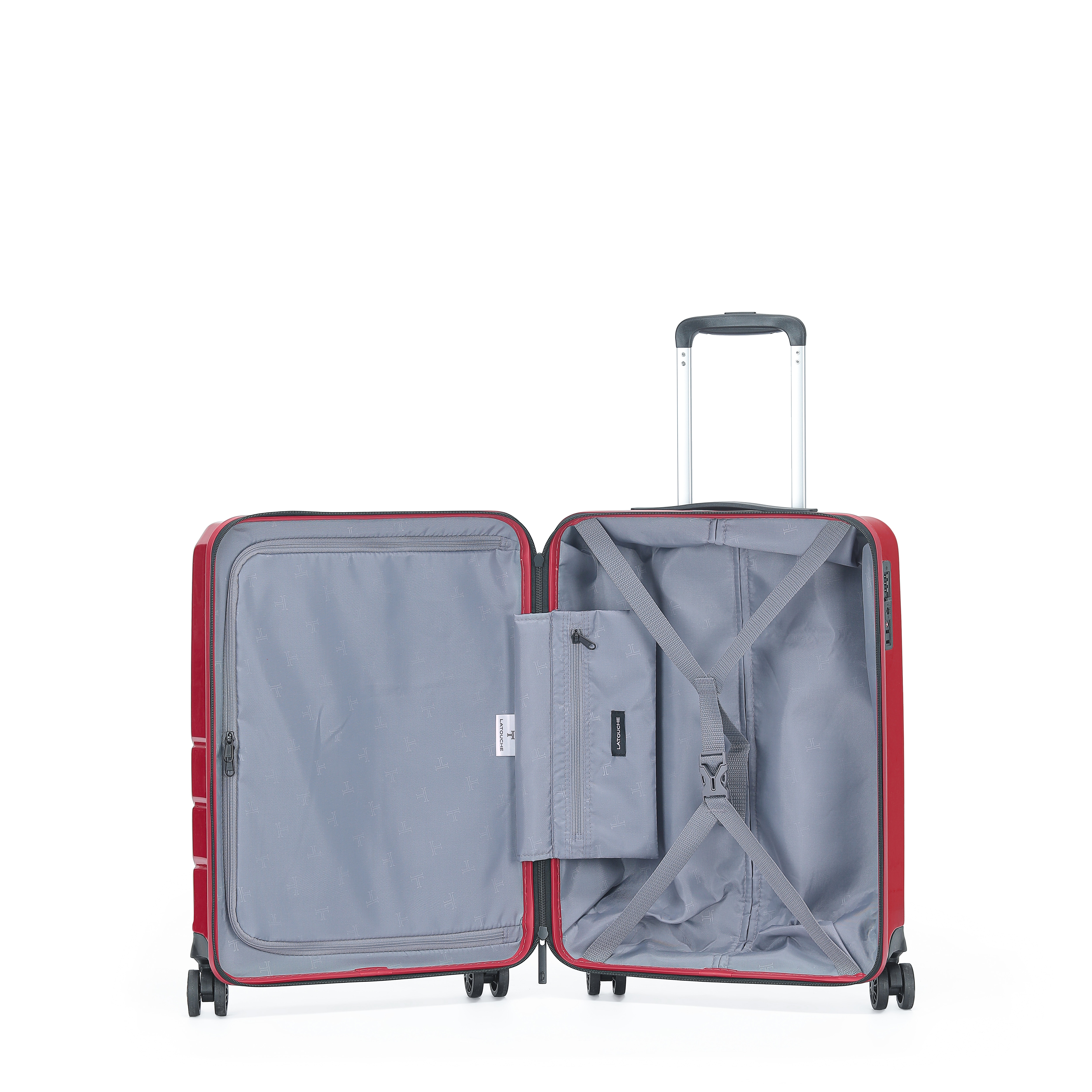 Mala Tipo Trolley de Cabine em Policarbonato Reverse Zipper - 54 cm/2,6 kg. Vermelho-2