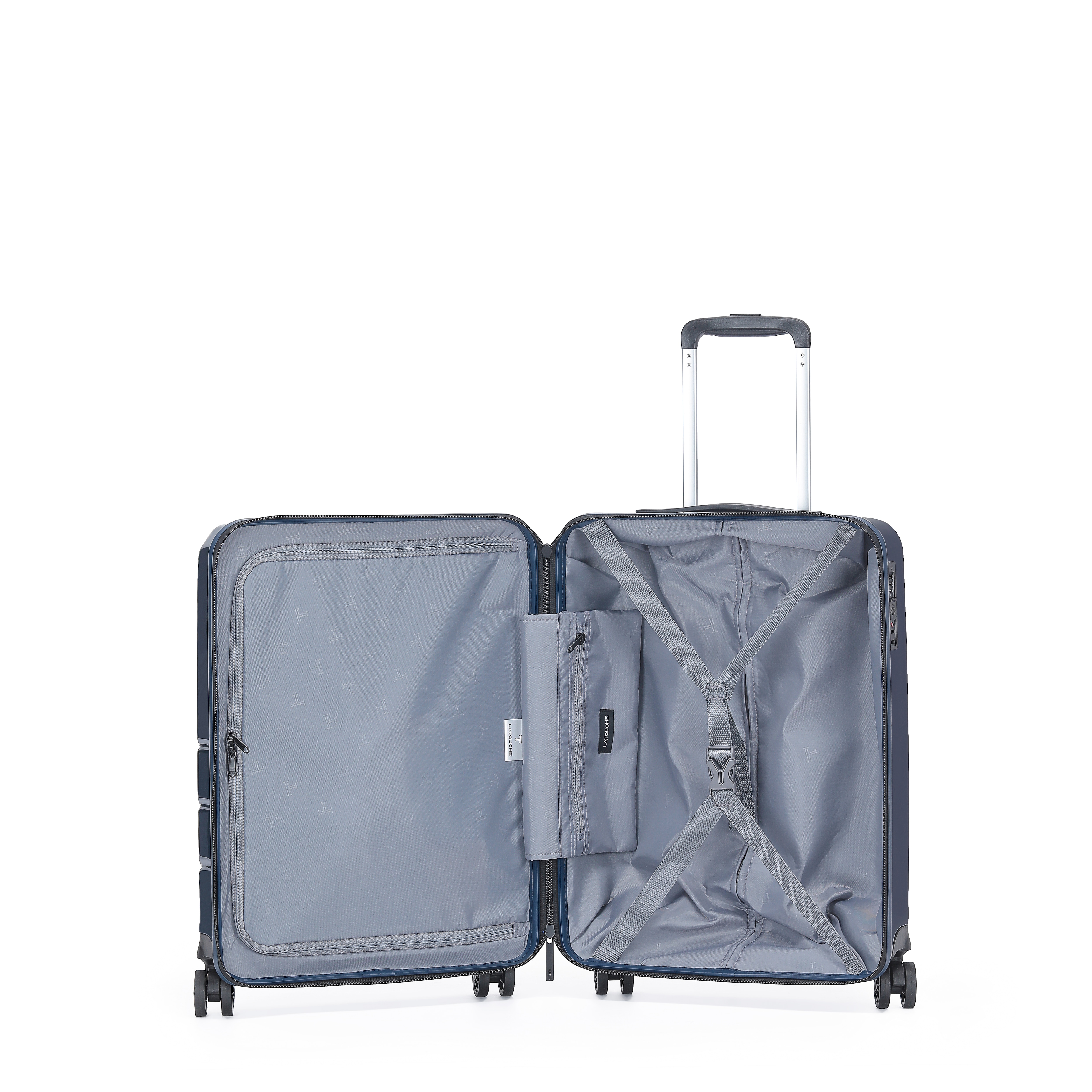 Mala Tipo Trolley de Cabine em Policarbonato Reverse Zipper - 54 cm/2,6 kg Azul-2