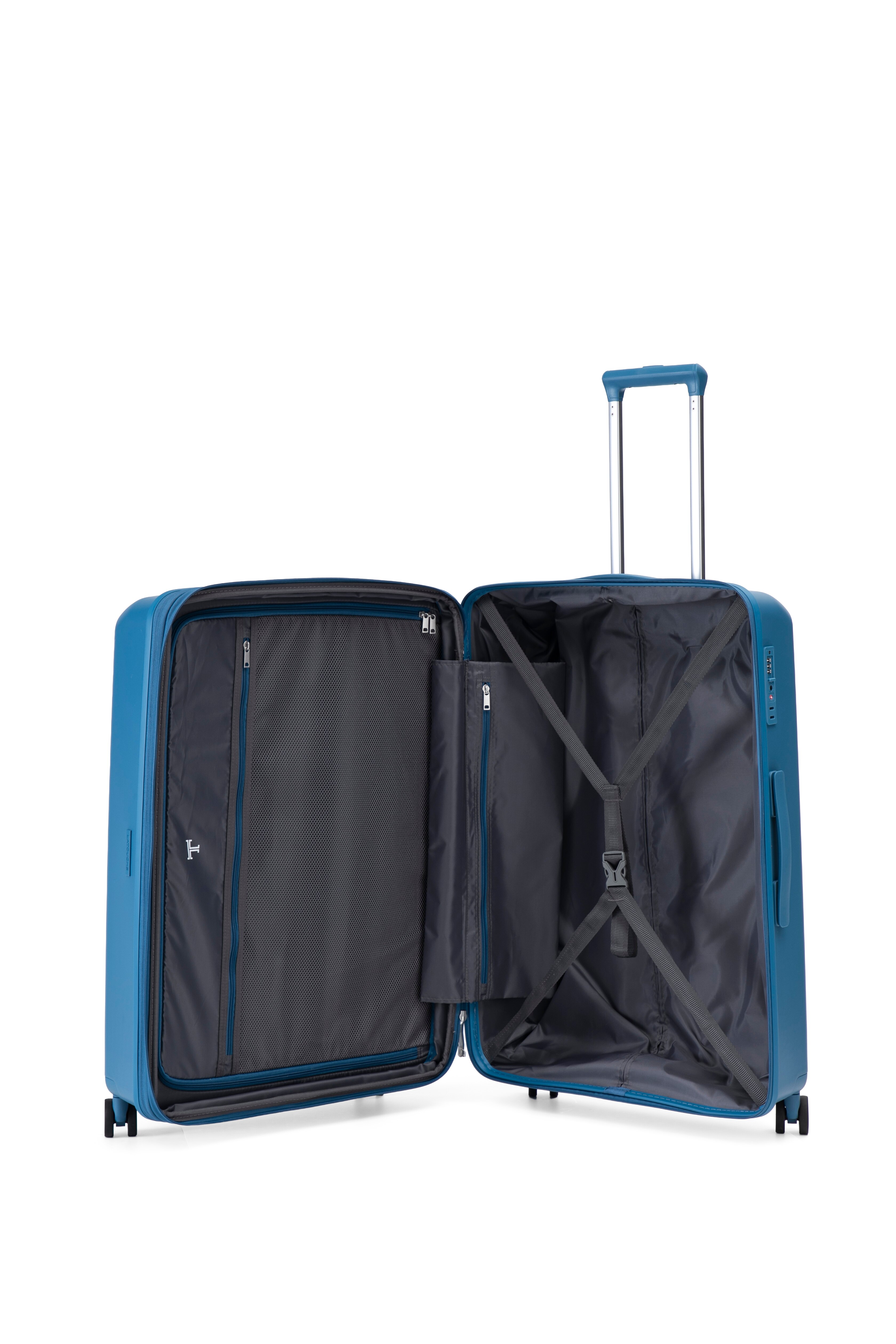Mala Tipo Trolley Grande em Polipropileno - 76 cm/4,2 kg Azul-claro-2