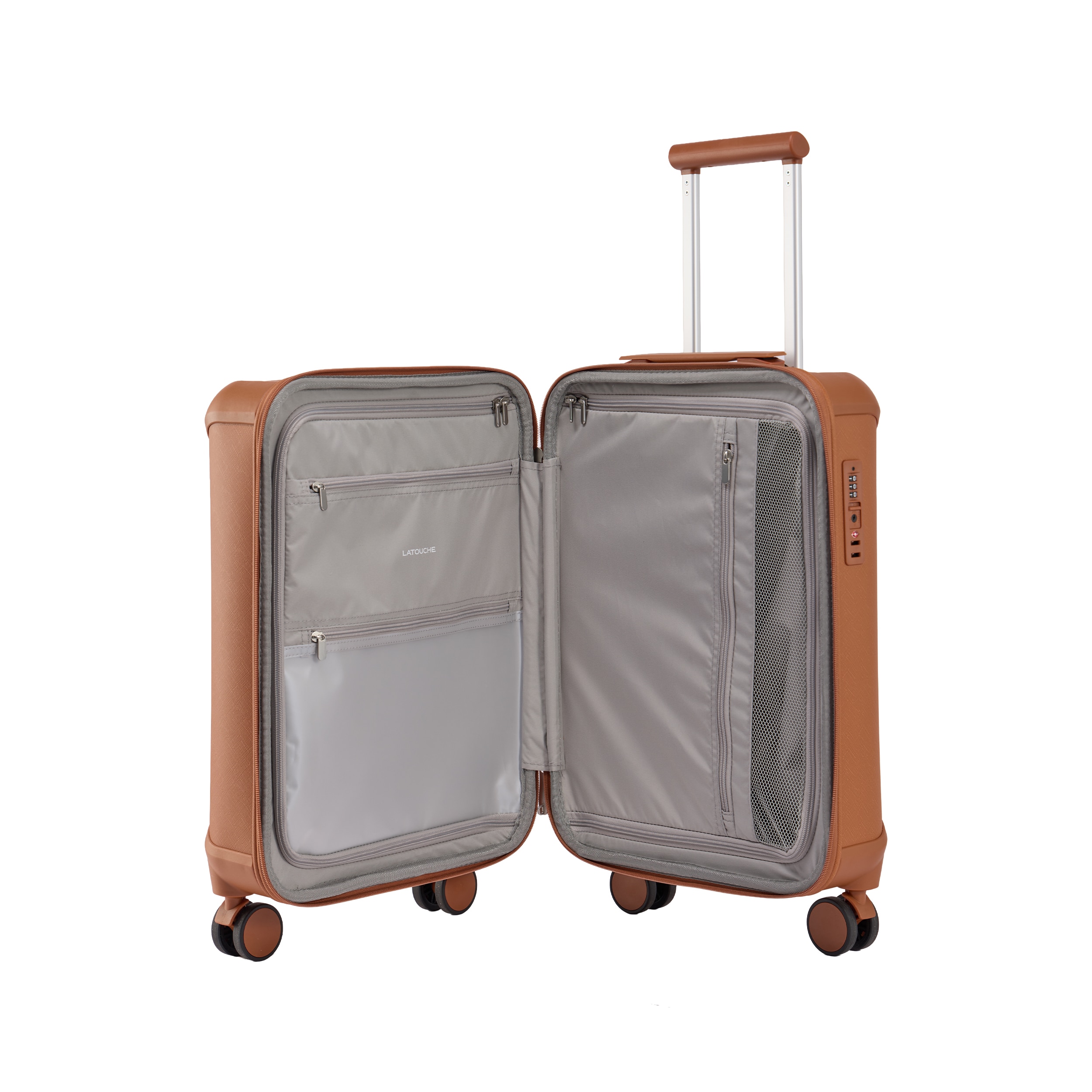 Mala Tipo Trolley de Cabine EVA-PU com Proteções de Cantos - 56,5 cm/3,2 kg. Castanho-2