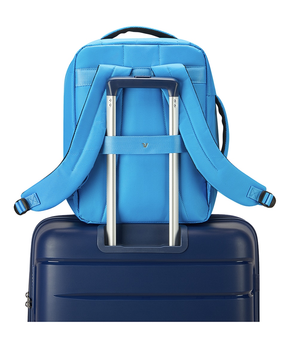 Mochila de Nylon e Poliéster com Alças e Alça de Tiracolo Azul-6
