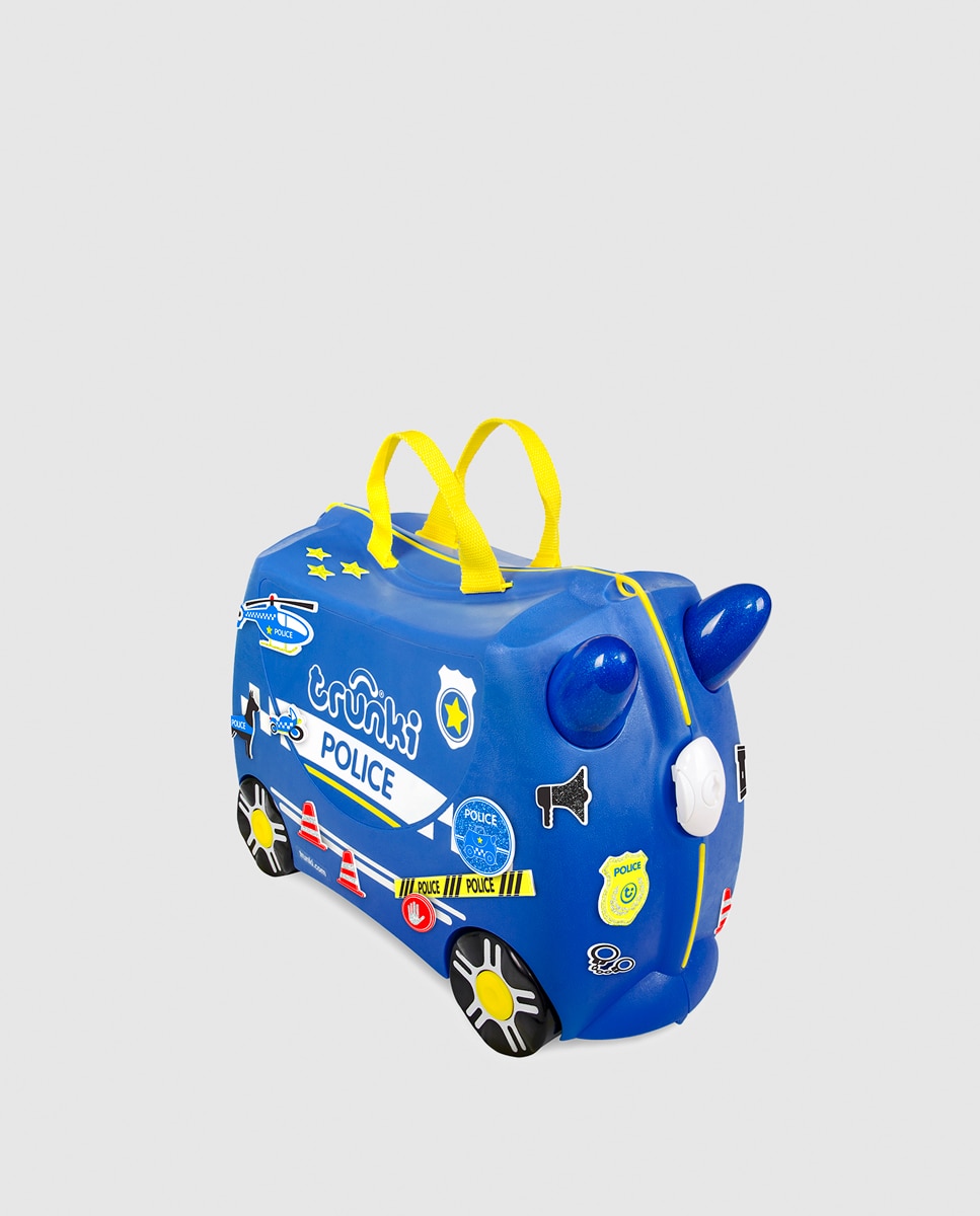 Imagem 0 de Trolley infantil Percy, O Polícia, rígido azul-marinho, com capacidade para 18 L