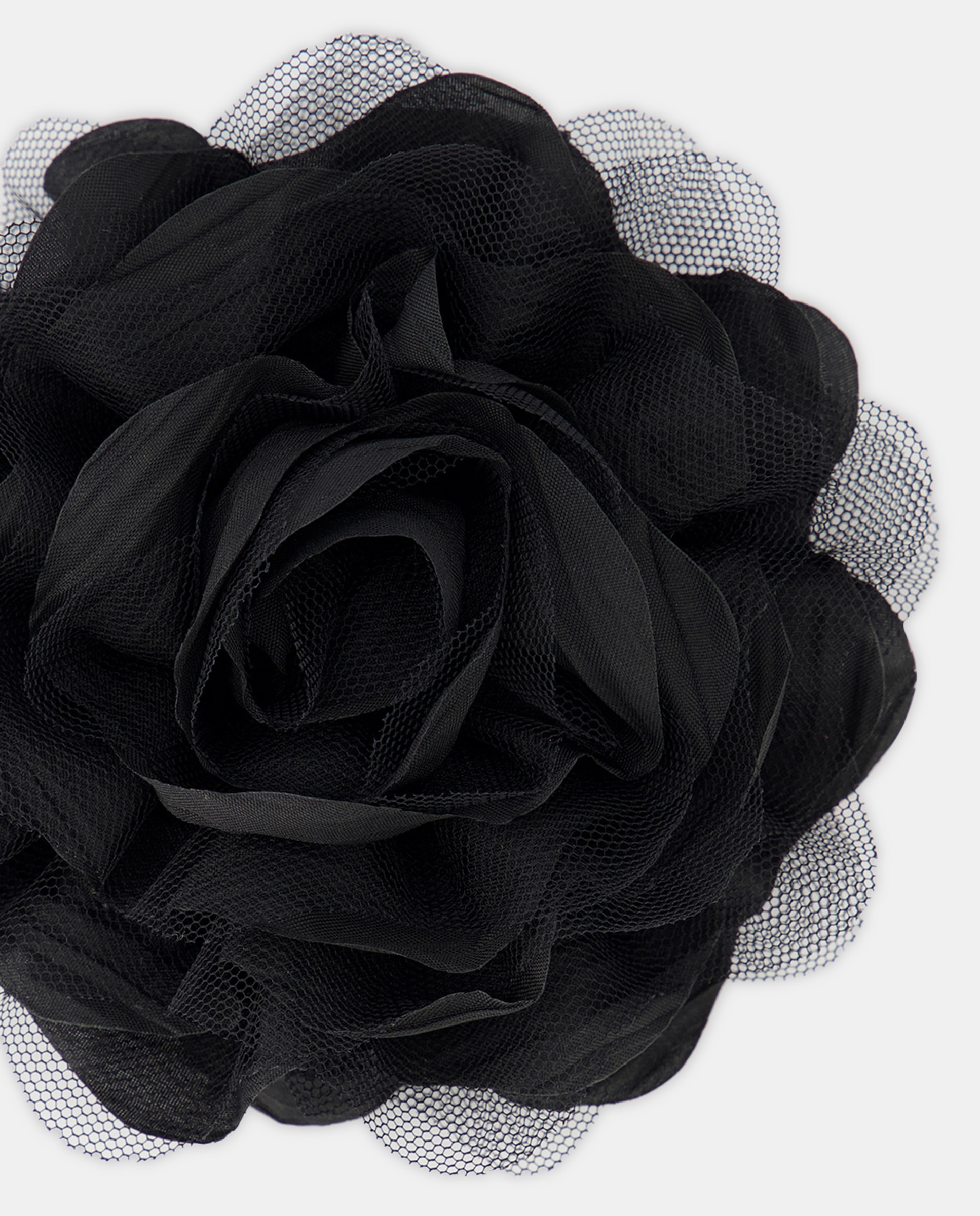 Travessão com Flor de Tule - Preto Preto-3