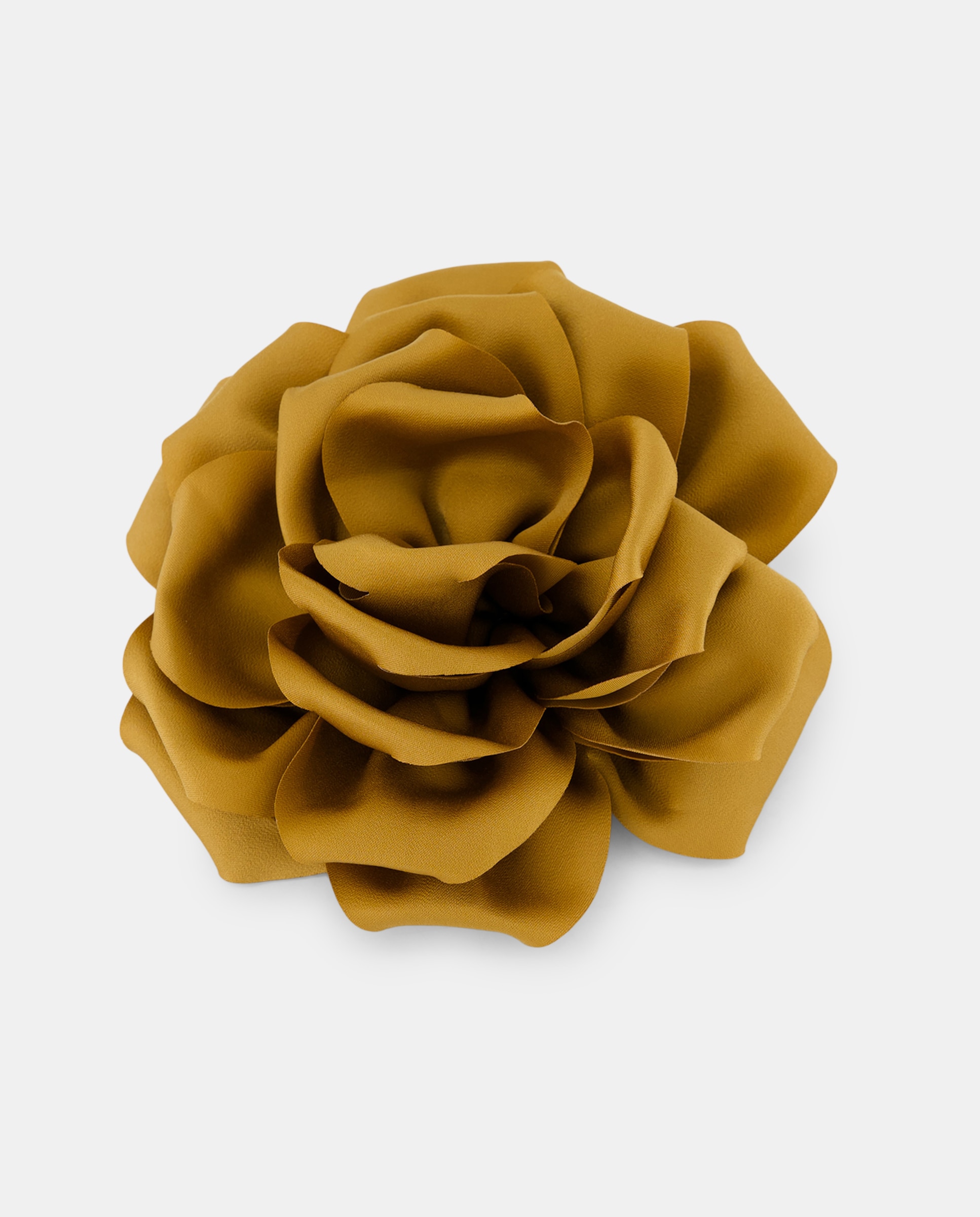 Flor de Cetim Muito Grande com Bico de Pato e Pregadeira Ouro-1