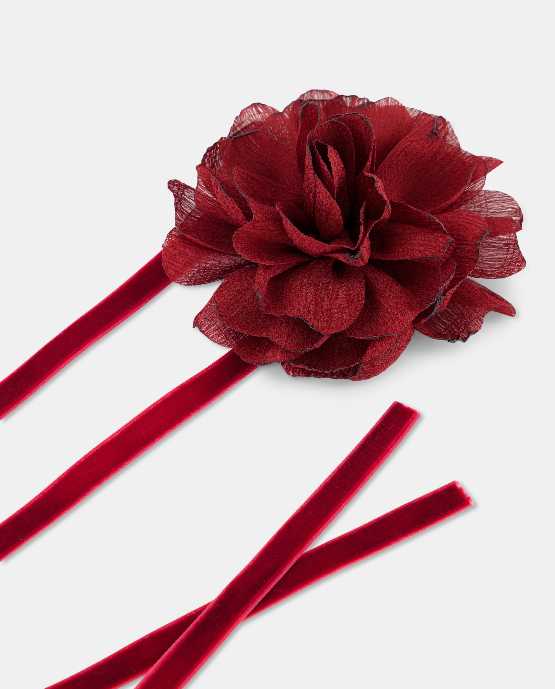 Gargantilha com Flor Bordeaux-2