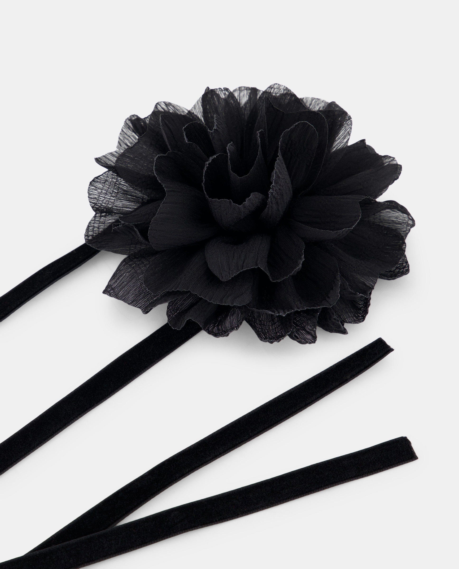 Gargantilha com Flor Preto-2