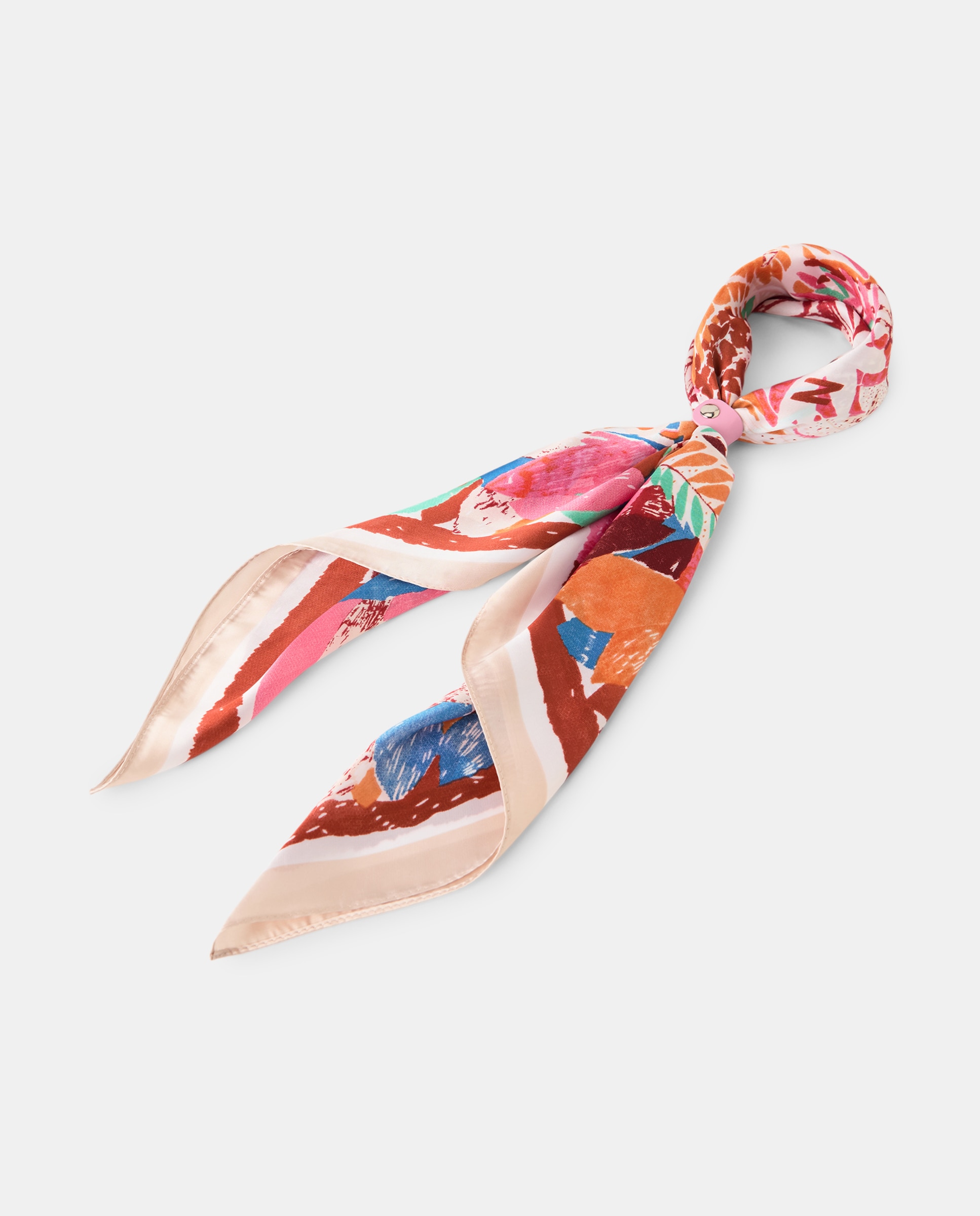 Lenço com Folhas Cinzento-1