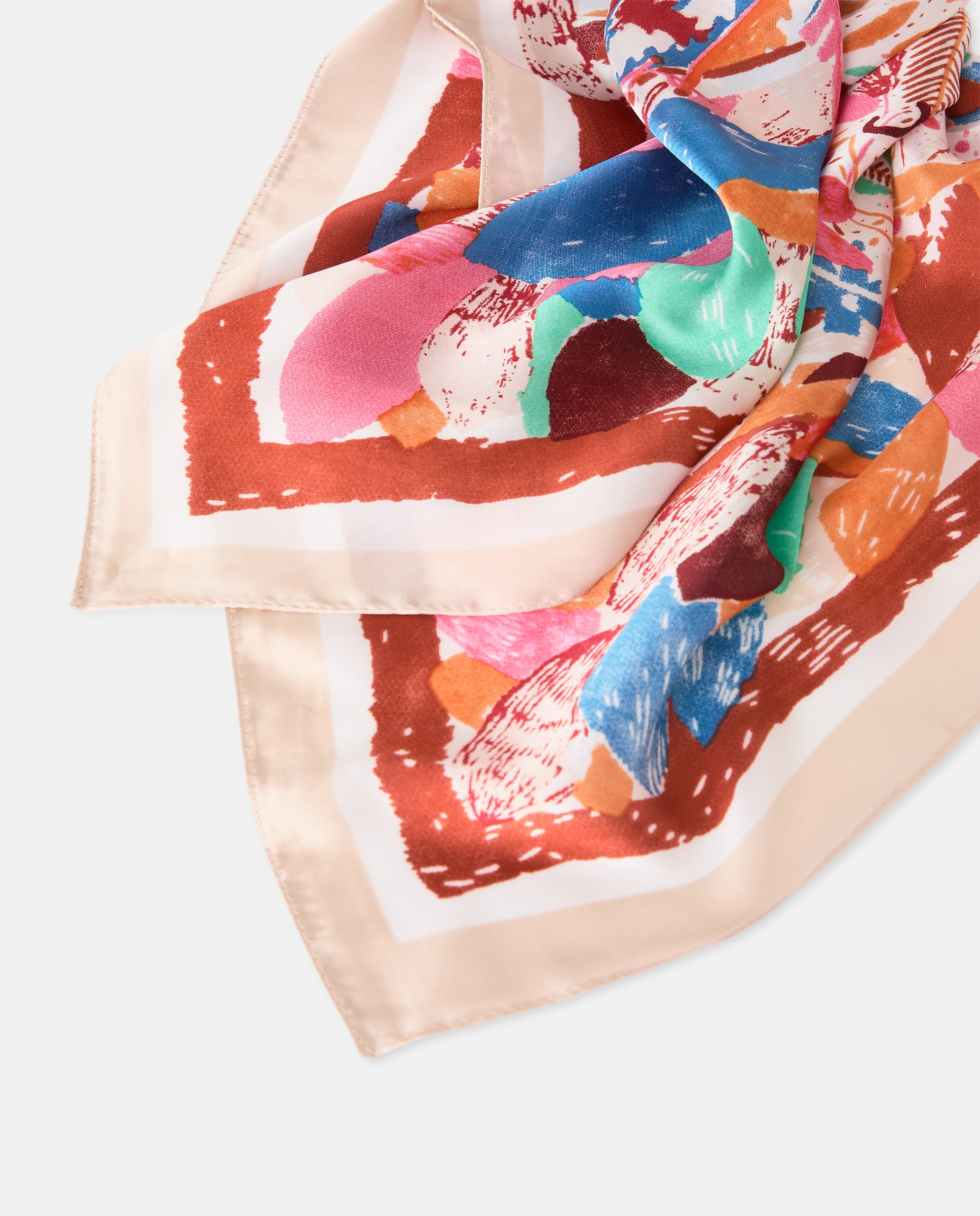 Lenço com Folhas Cinzento-2