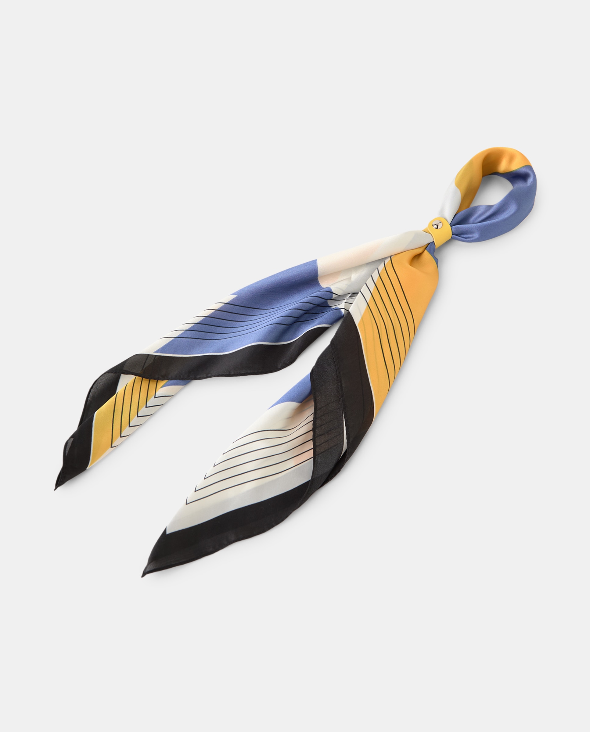 Lenço com Formas Geométricas Amarelo-1