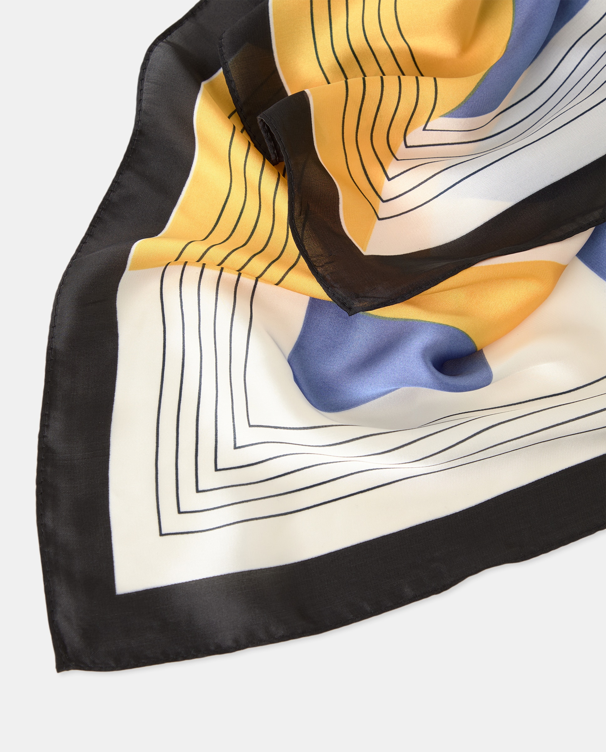 Lenço com Formas Geométricas Amarelo-2