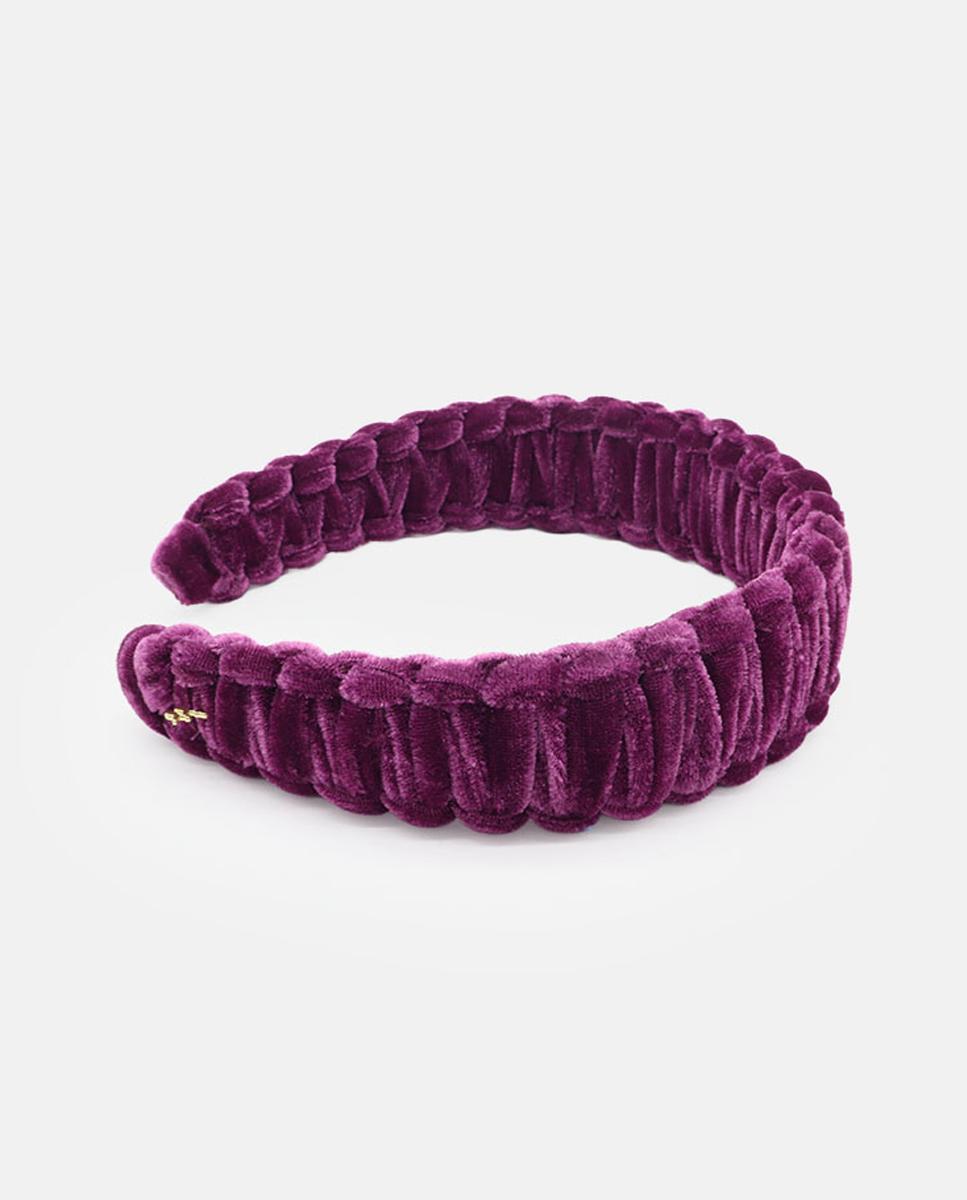 Bandolete Entrançada em Veludo Roxo-2