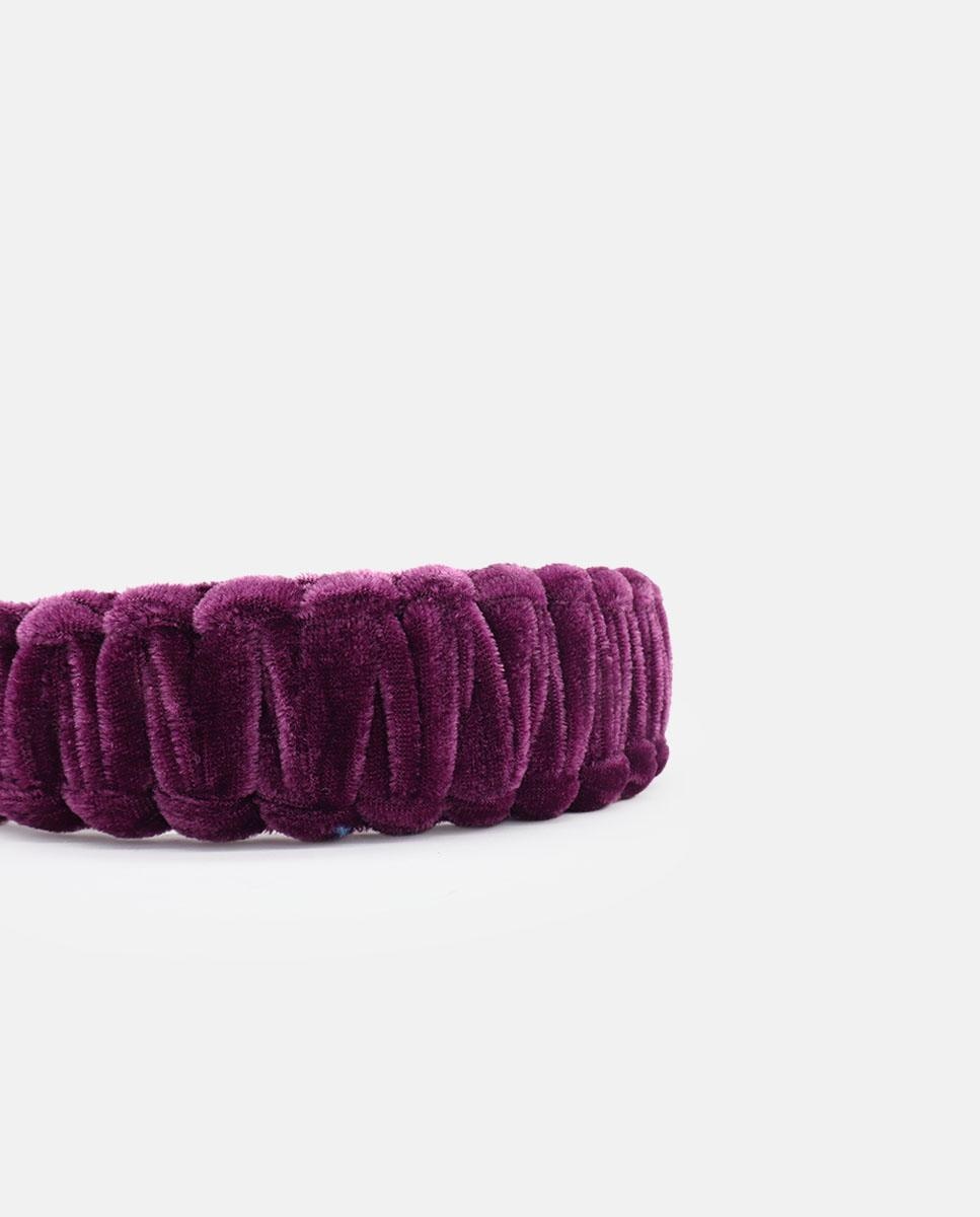 Bandolete Entrançada em Veludo Roxo-3