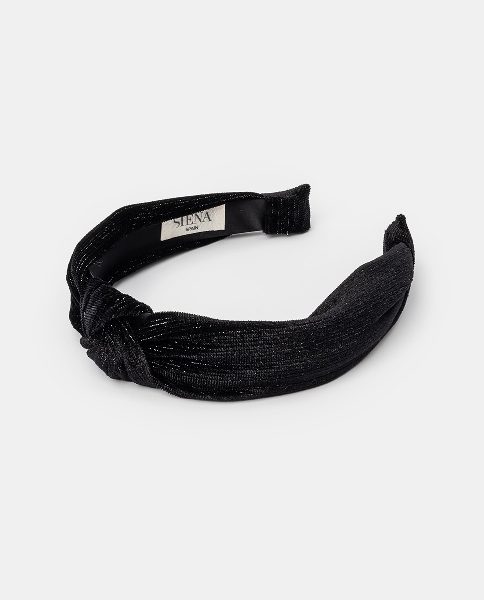 Imagen 0 de Diadema nudo  terciopelo glitter Negro