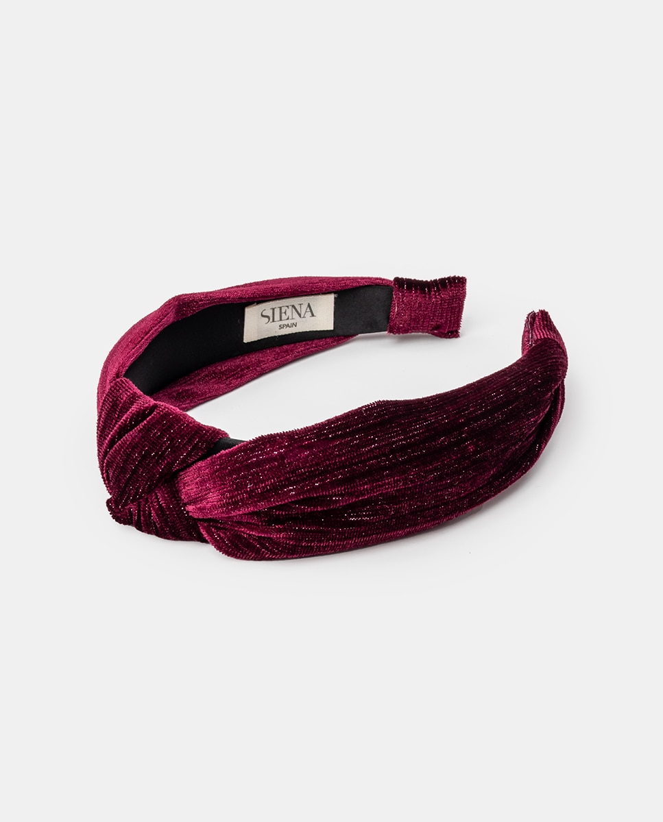 Imagen 0 de Diadema nudo  terciopelo glitter Granate