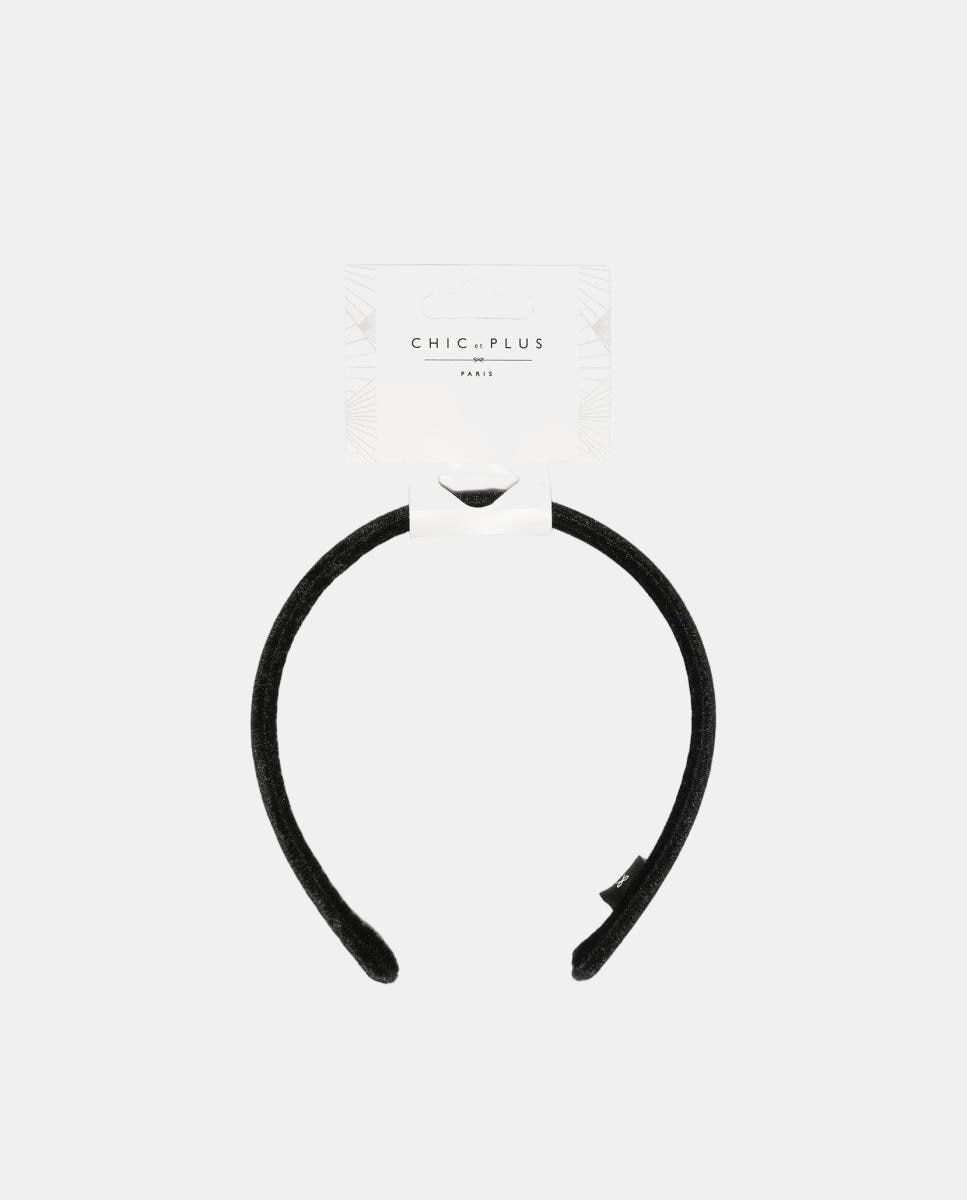 Diadema fina de teciopelo - Chic Plus Paris - Negro Negro-2