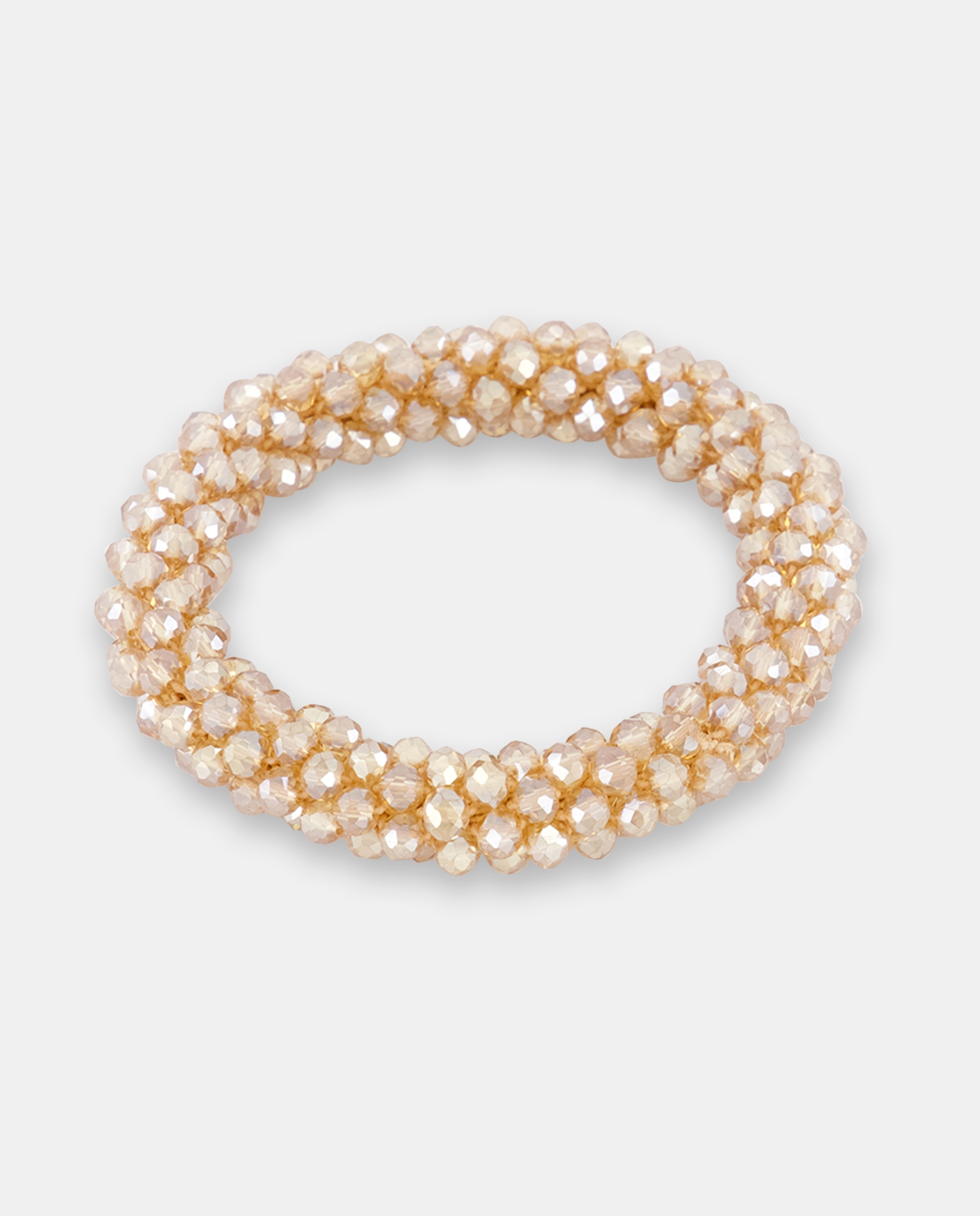 Elástico Entrançado com Strass - Creme Creme-1