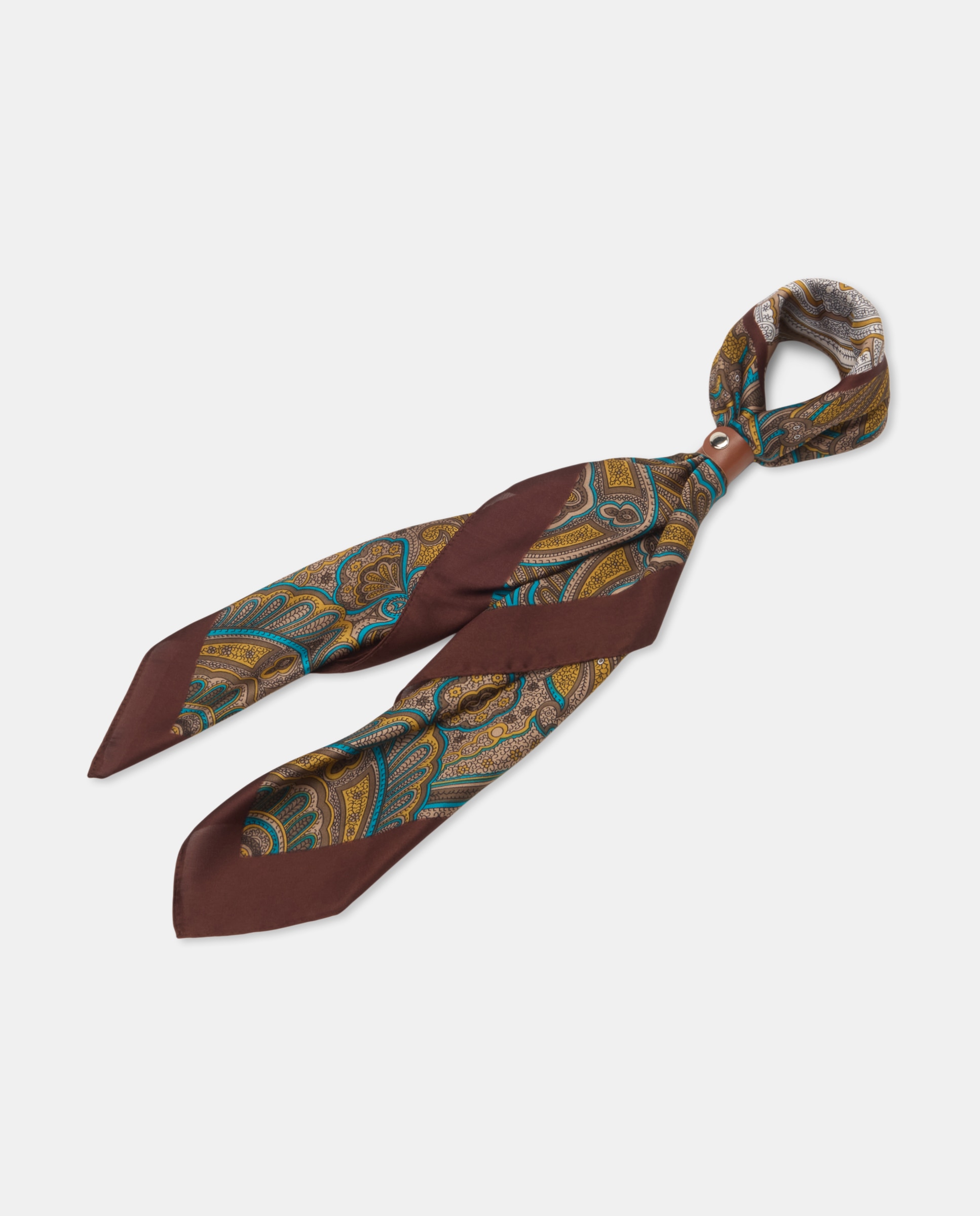 Lenço Adamascado Castanho-1