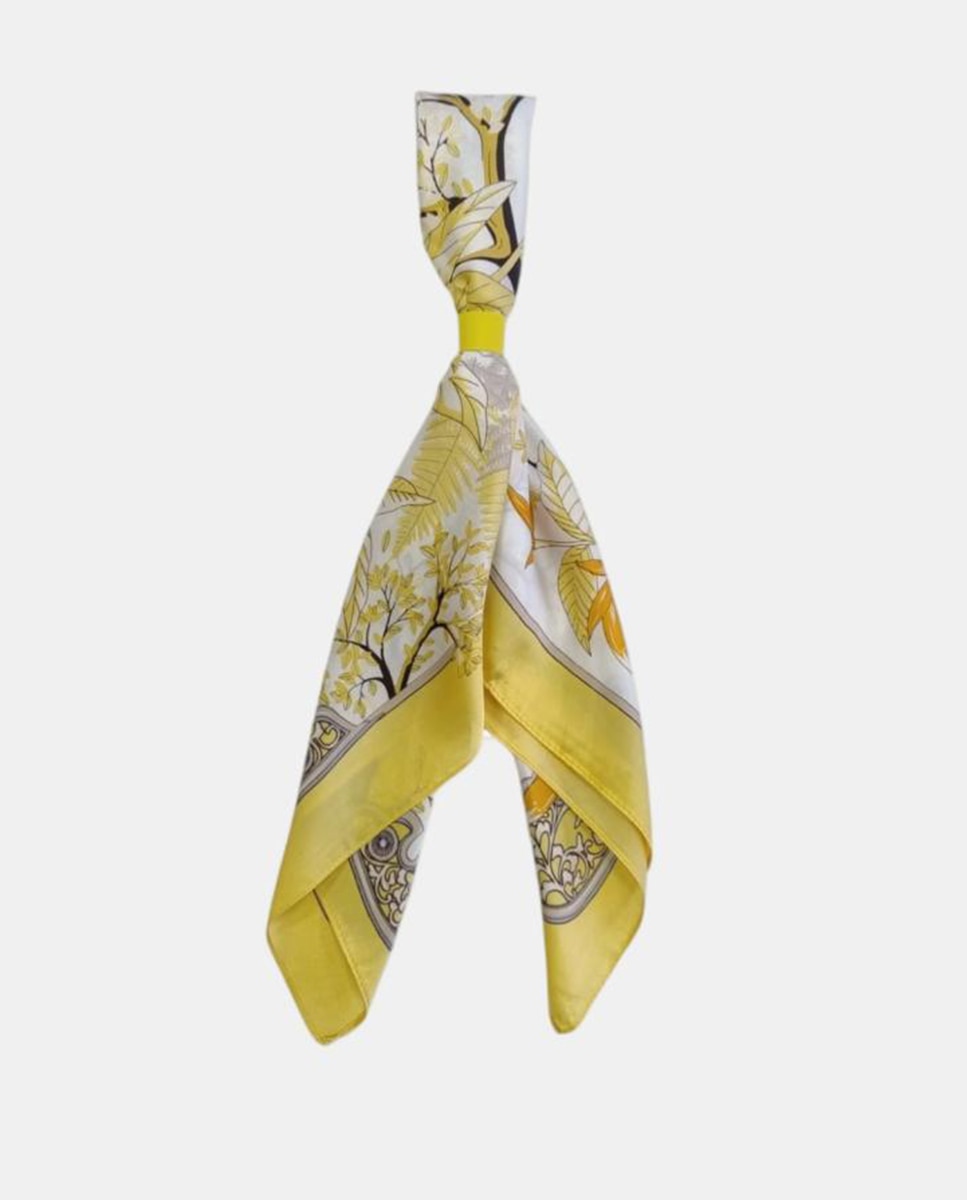 Lenço com Estampado Floral Amarelo-2