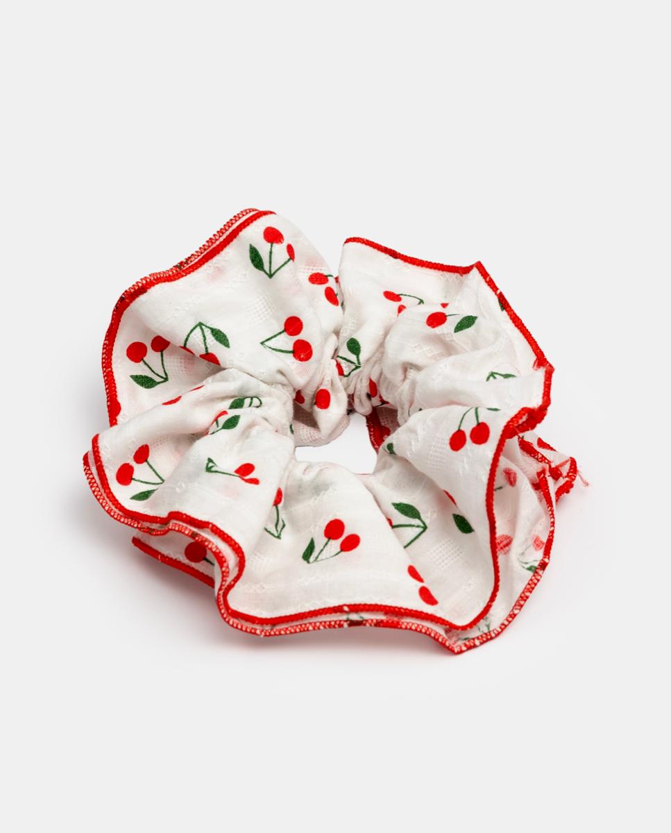 Imagem 0 de Scrunchie Muito Grande Duplo em Tecido Ibicenco com Cerejas