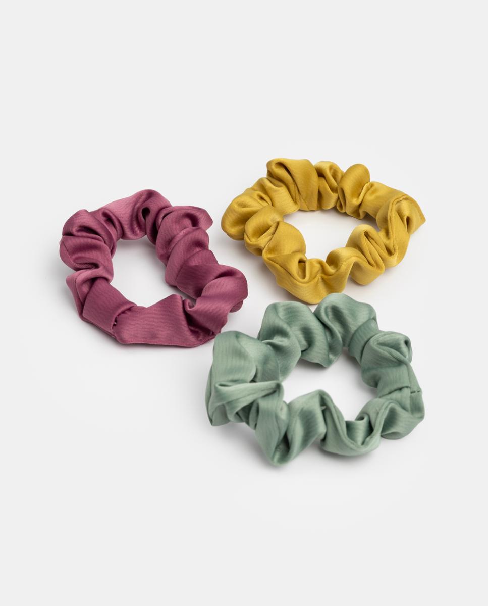 Imagem 0 de Conjunto de 3 Elásticos Scrunchie de Cetim Pequenos