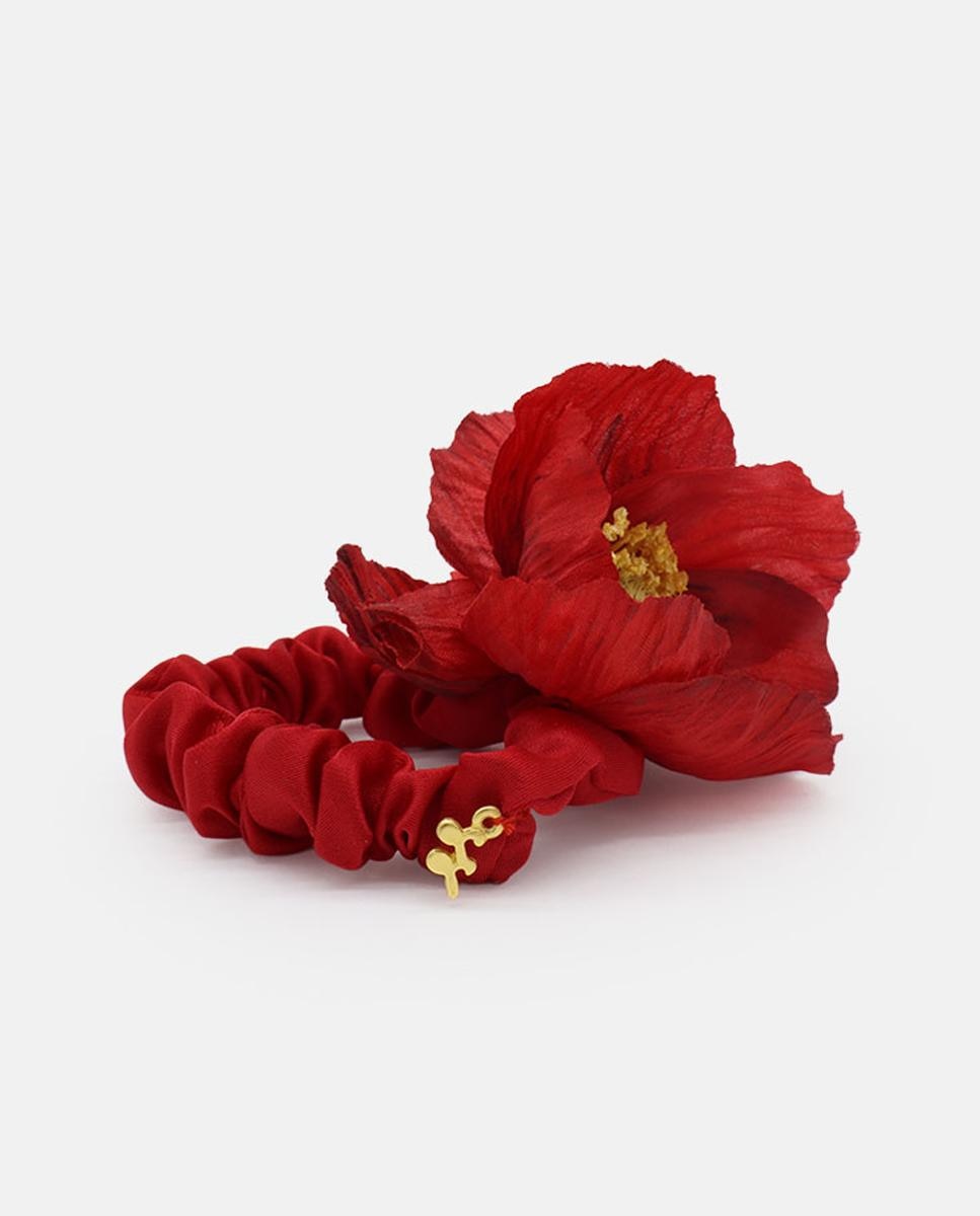 Elástico com Flor - Vermelho Vermelho-2