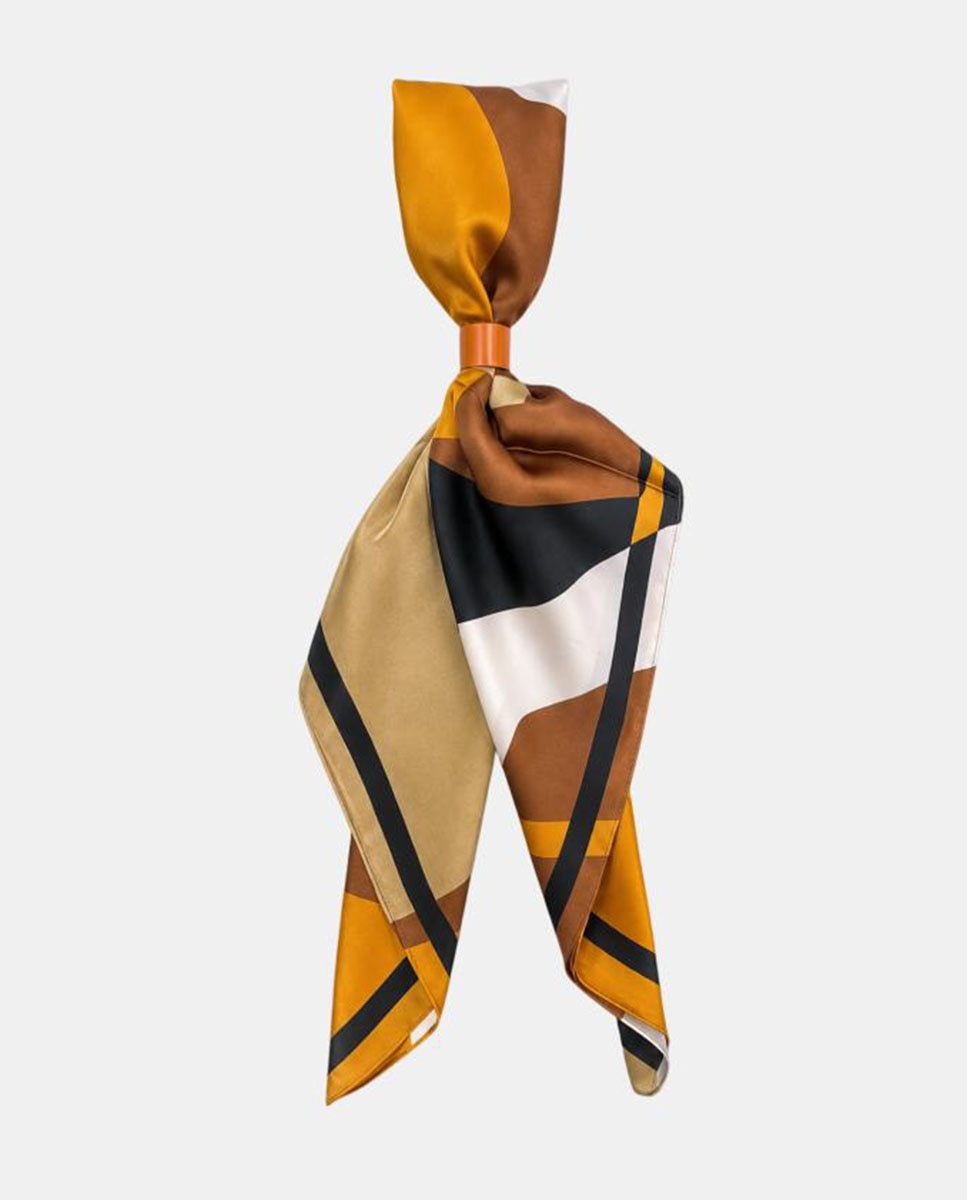 Lenço com Estampados Laranja-2