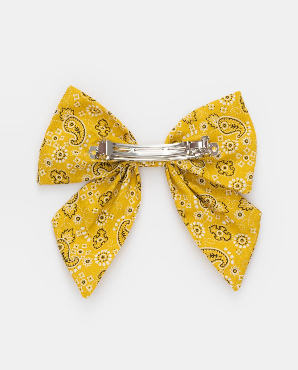 Travessão com Laçada com Picos em Paisley Amarelo-2