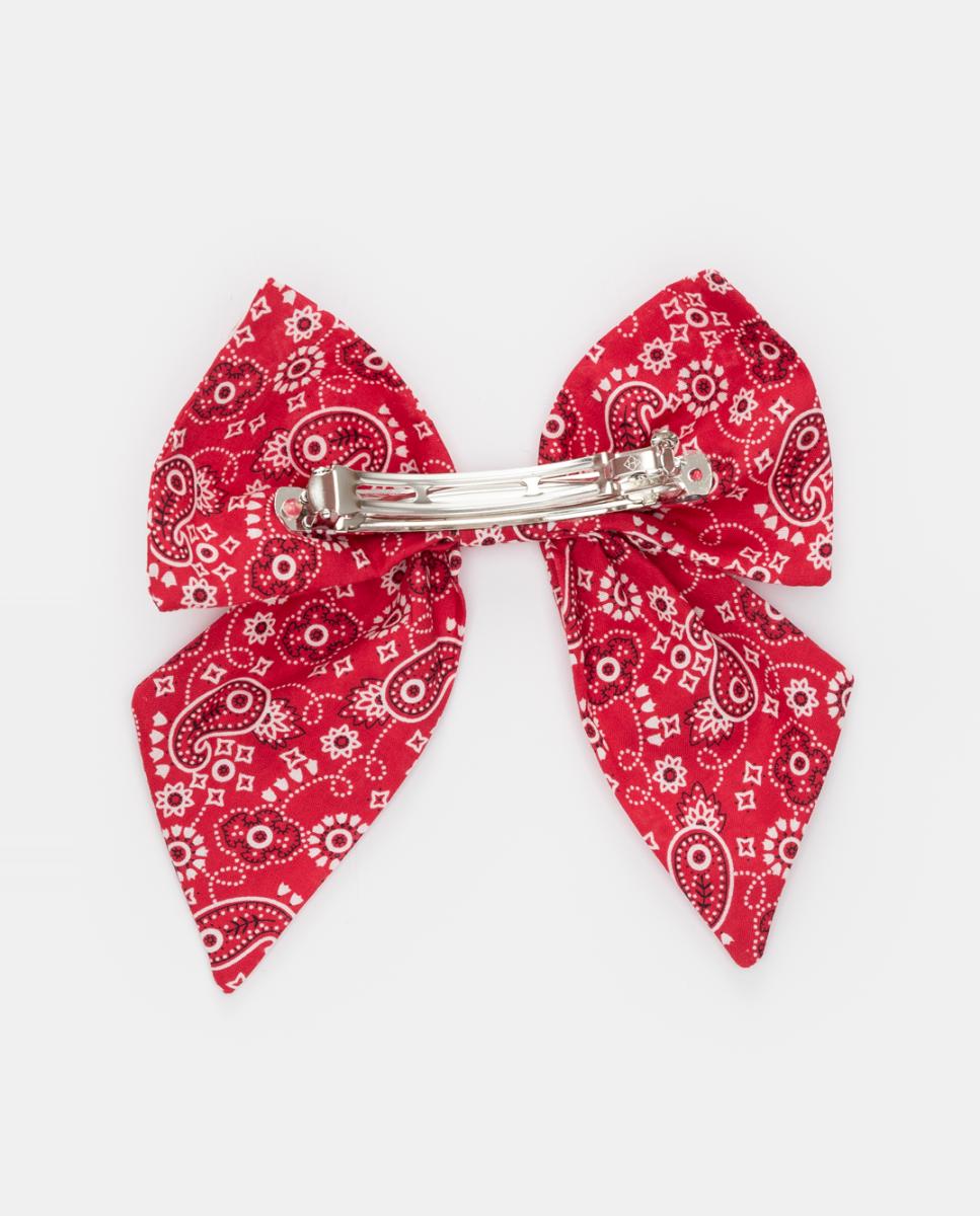 Travessão com Laçada com Picos em Paisley Vermelho-2
