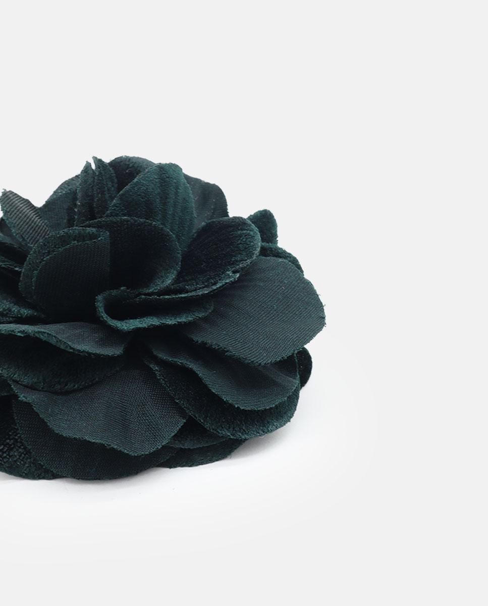 Clip Flor Multiposições de Veludo Preto-2