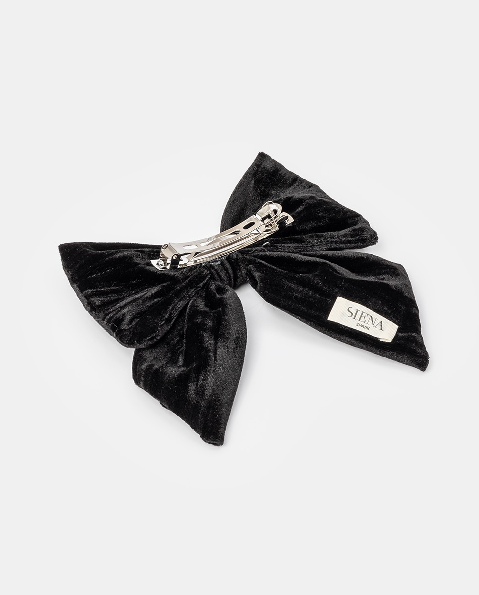 Pasado lazo picos grande terciopelo aguas - Siena - Negro Negro-2