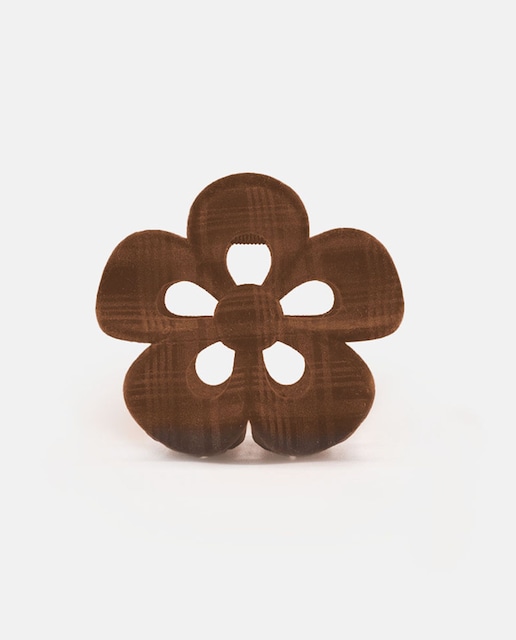 Imagem 0 de PR Mola de Veludo com Flor - Castanho