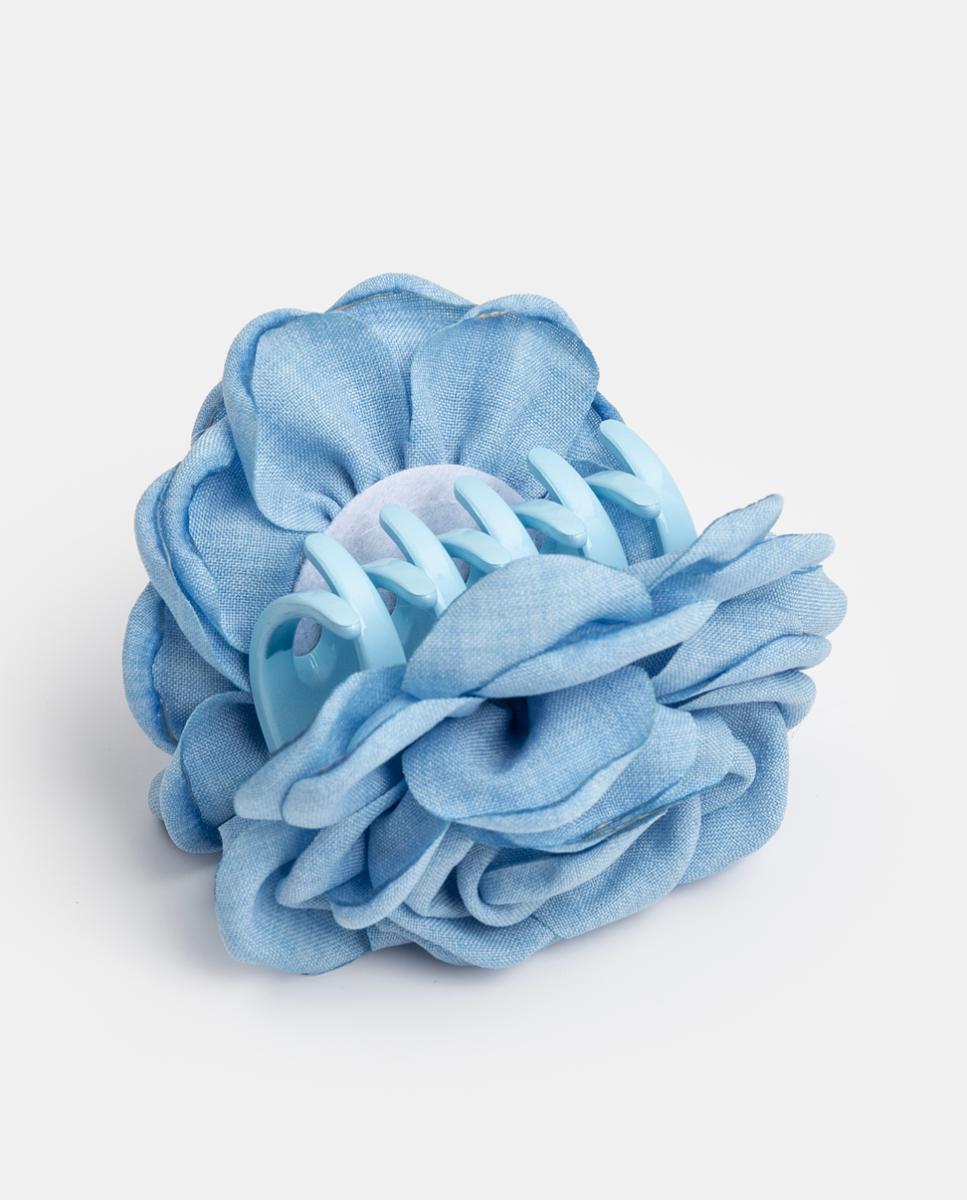 Mola com Flores Média de Linho Azul Céu-2