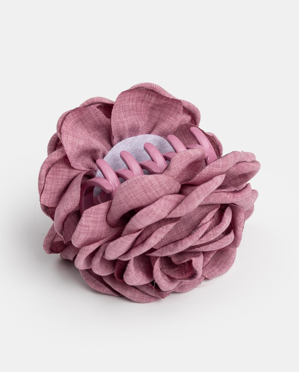 Mola com Flores Média de Linho Rosa-2