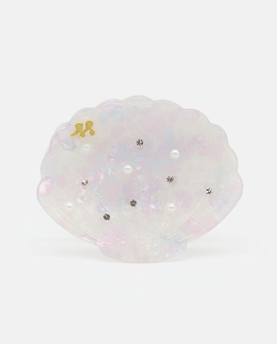 Imagem 0 de Mola de Concha com Pérolas - Branco